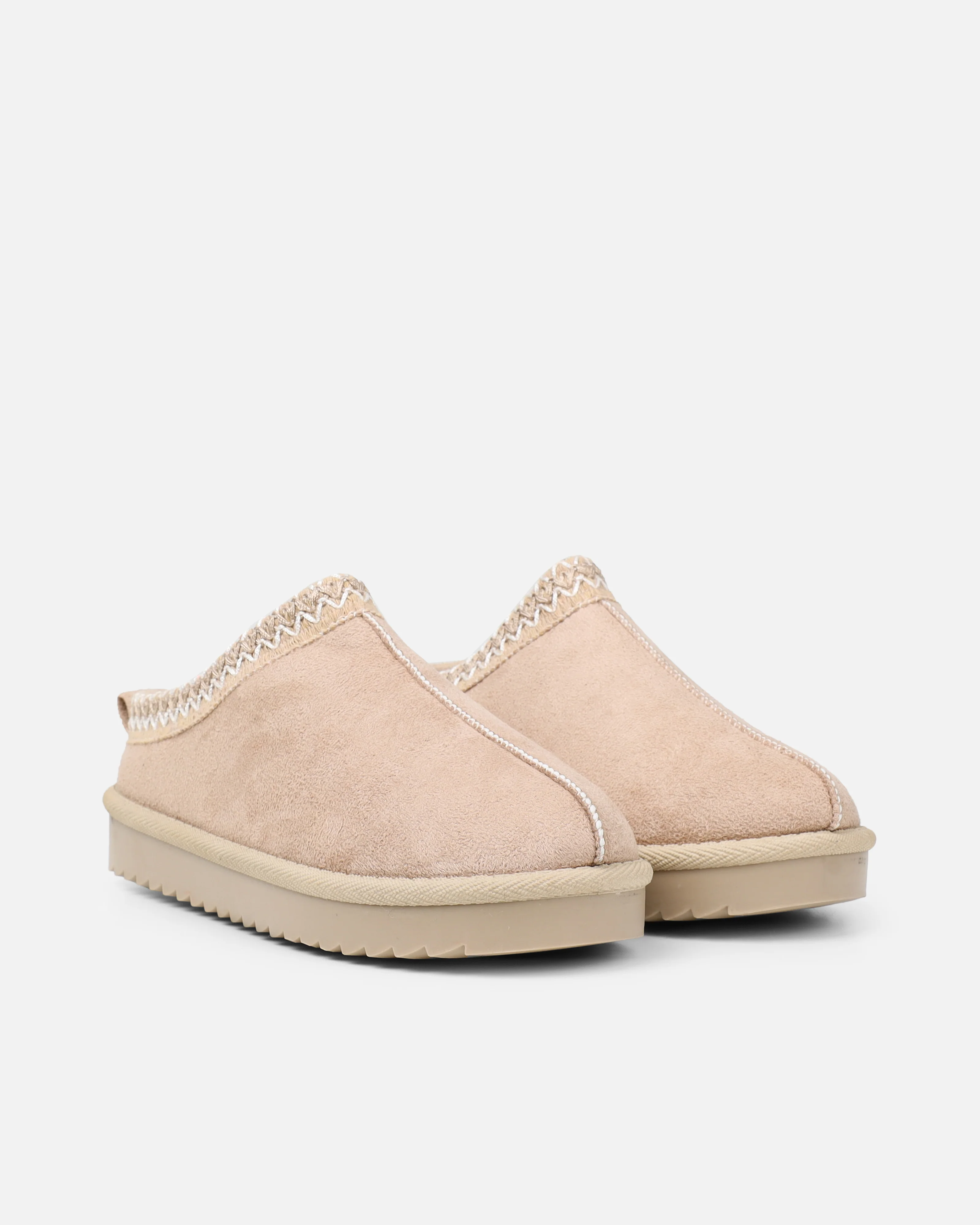 Cece Beige Faux Suede Slippers - Image 3