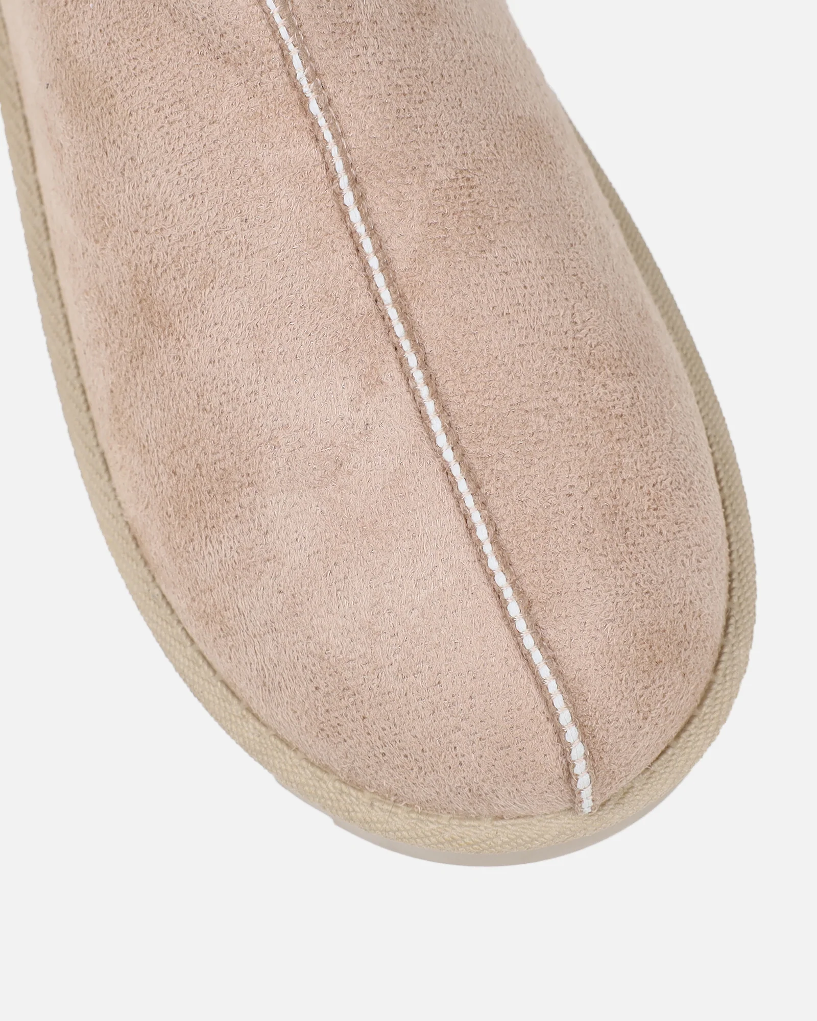 Cece Beige Faux Suede Slippers - Image 4