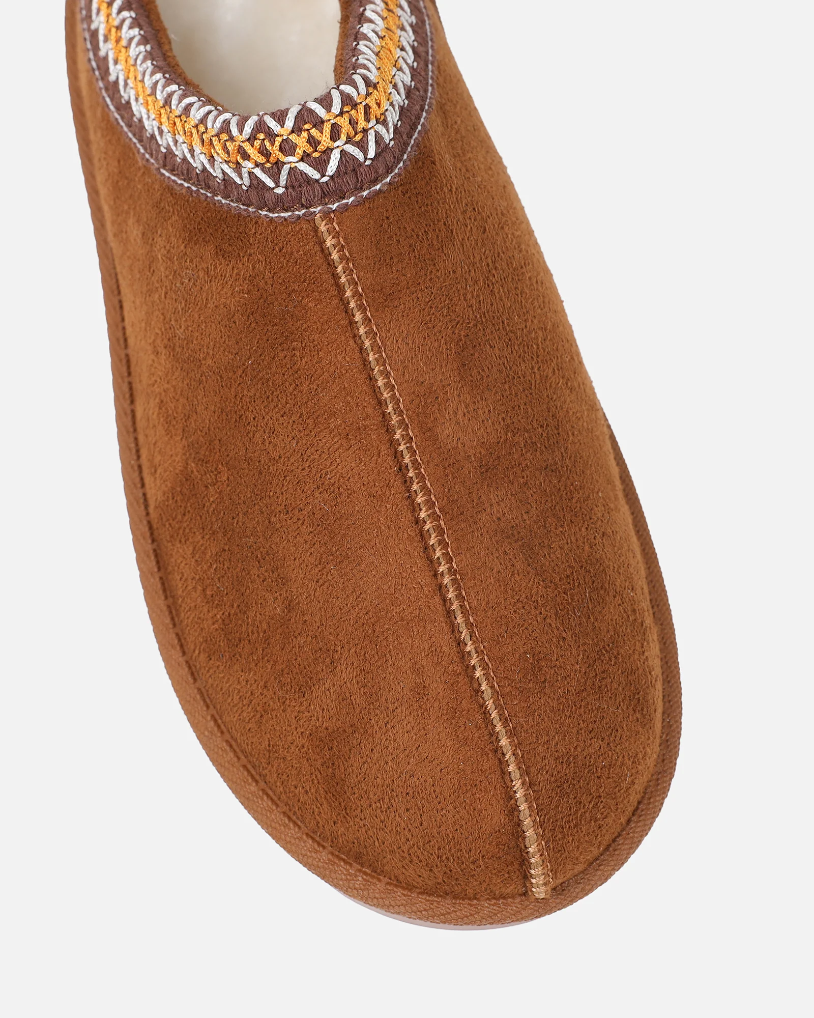 Cece Camel Faux Suede Slippers - Image 4