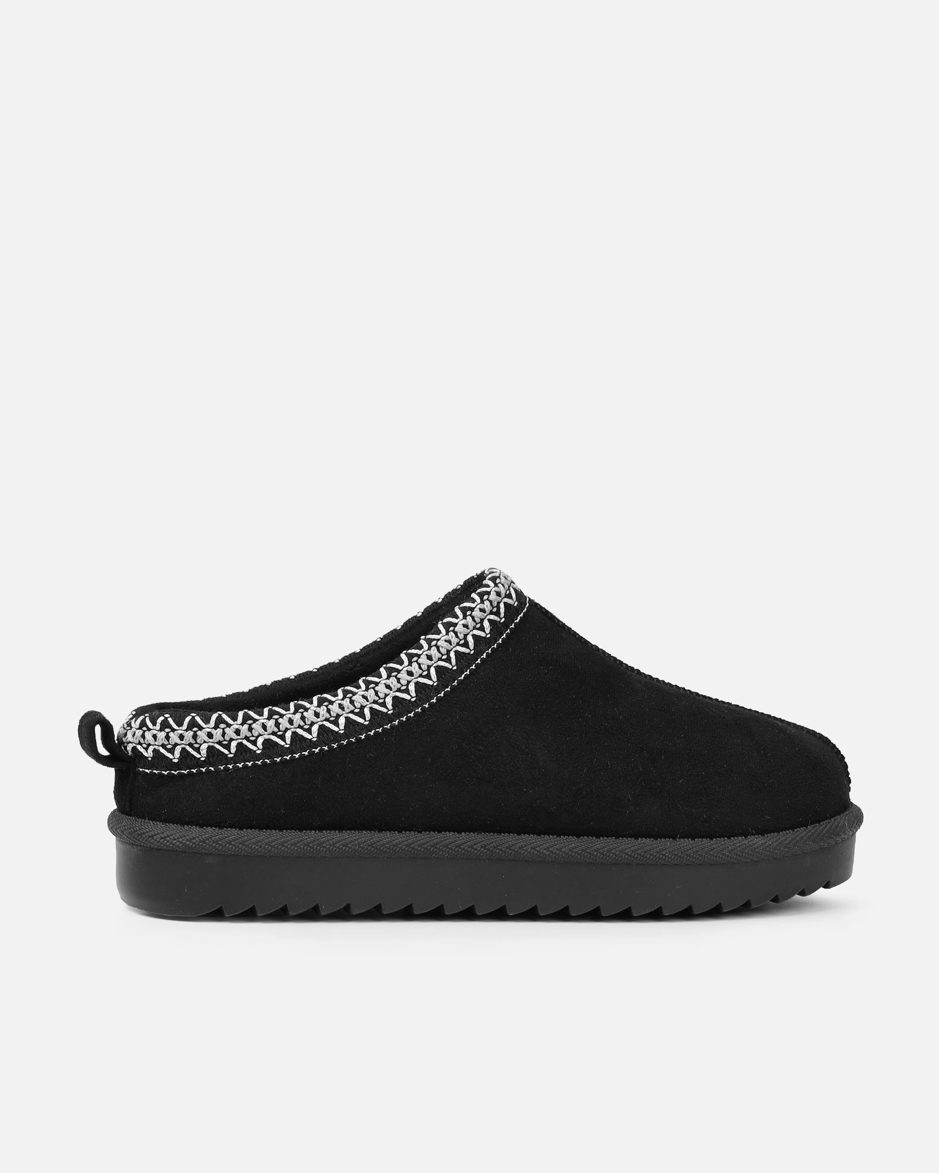 Cece Black Faux Suede Slippers - Image 2