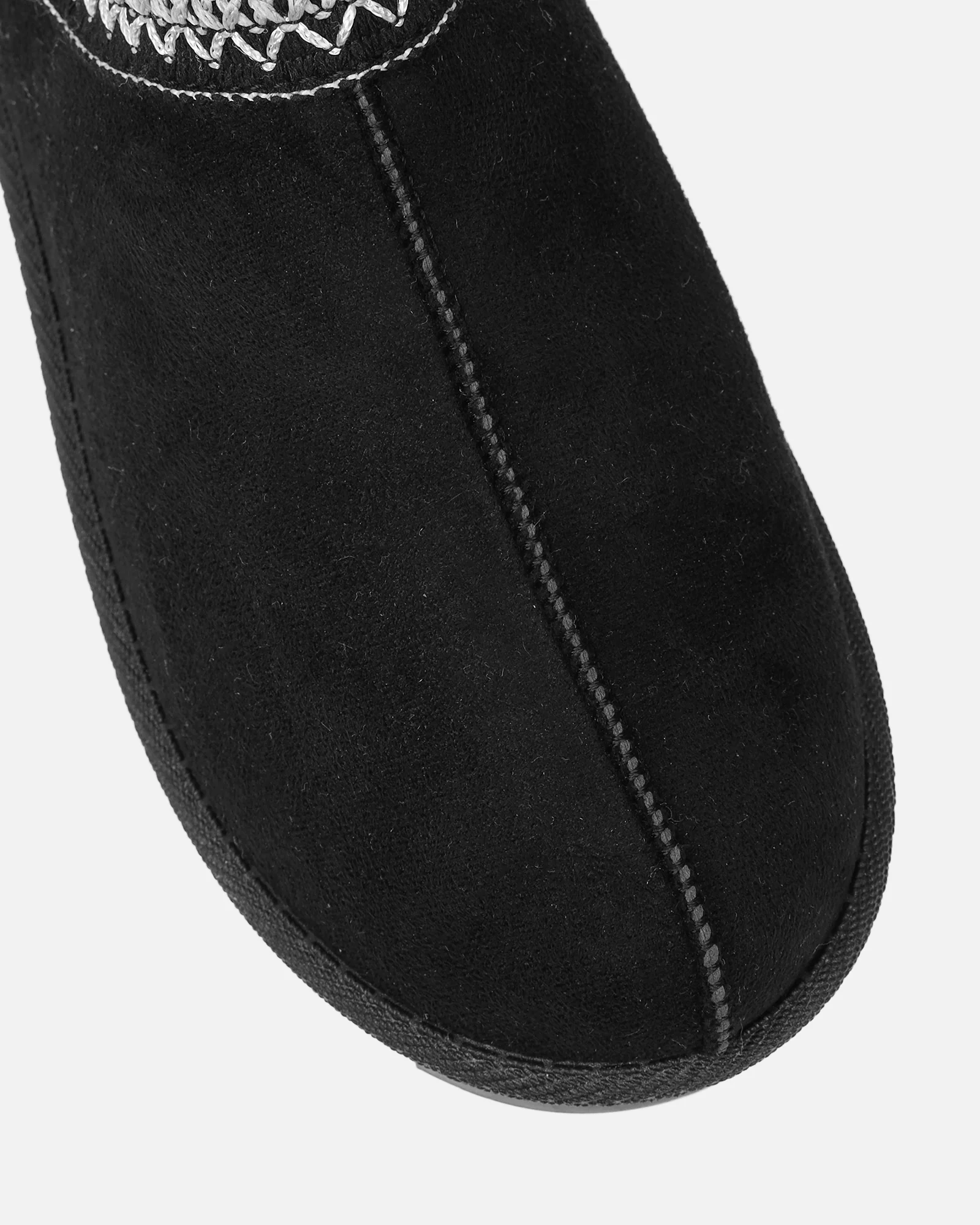 Cece Black Faux Suede Slippers - Image 4
