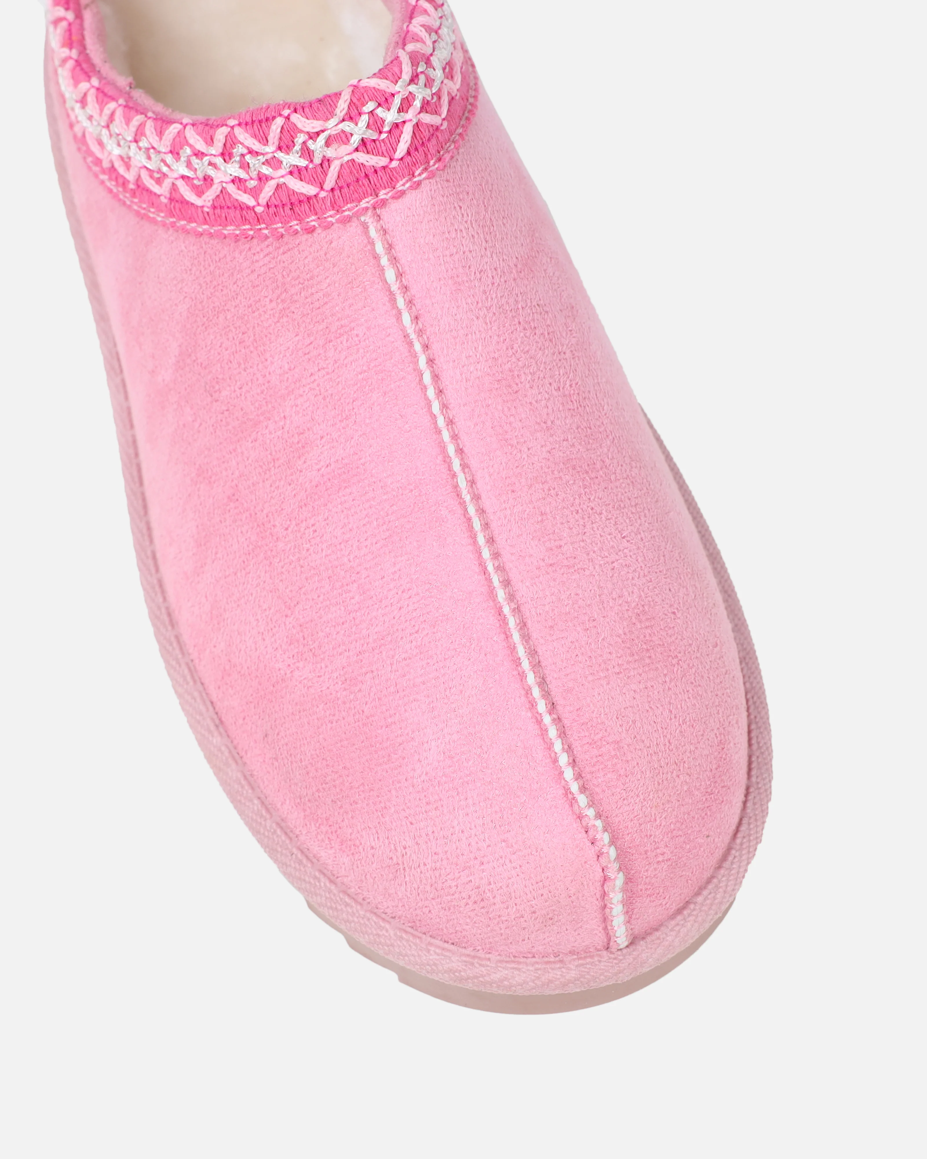 Cece Pink Faux Suede Slippers - Image 4
