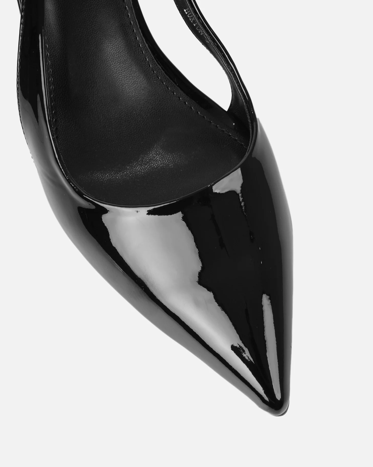 Cecily Black Patent Low Sling Back Court Shoes - Image 4