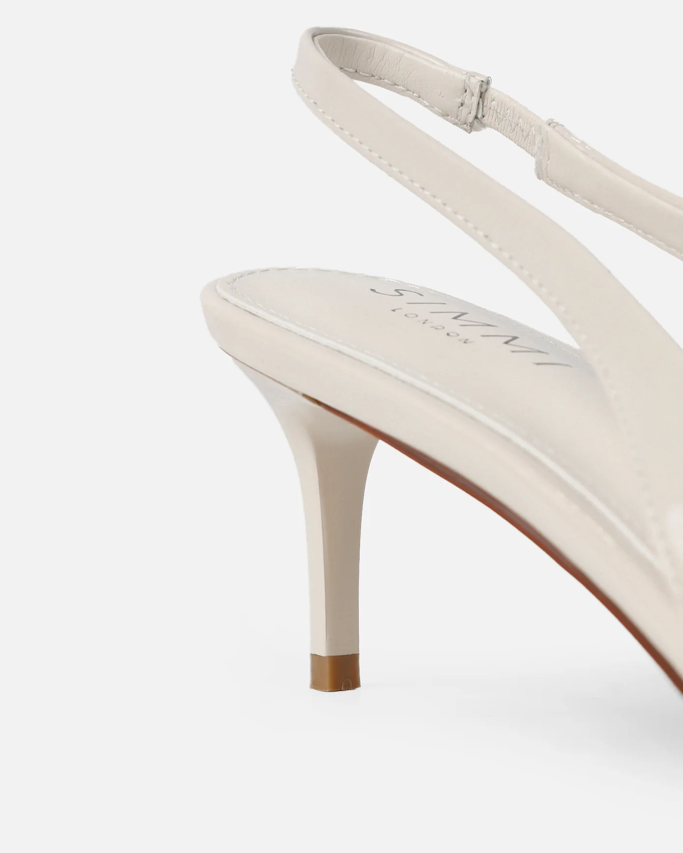 Cecily Stone Patent Low Sling Back Court Shoes - Image 3