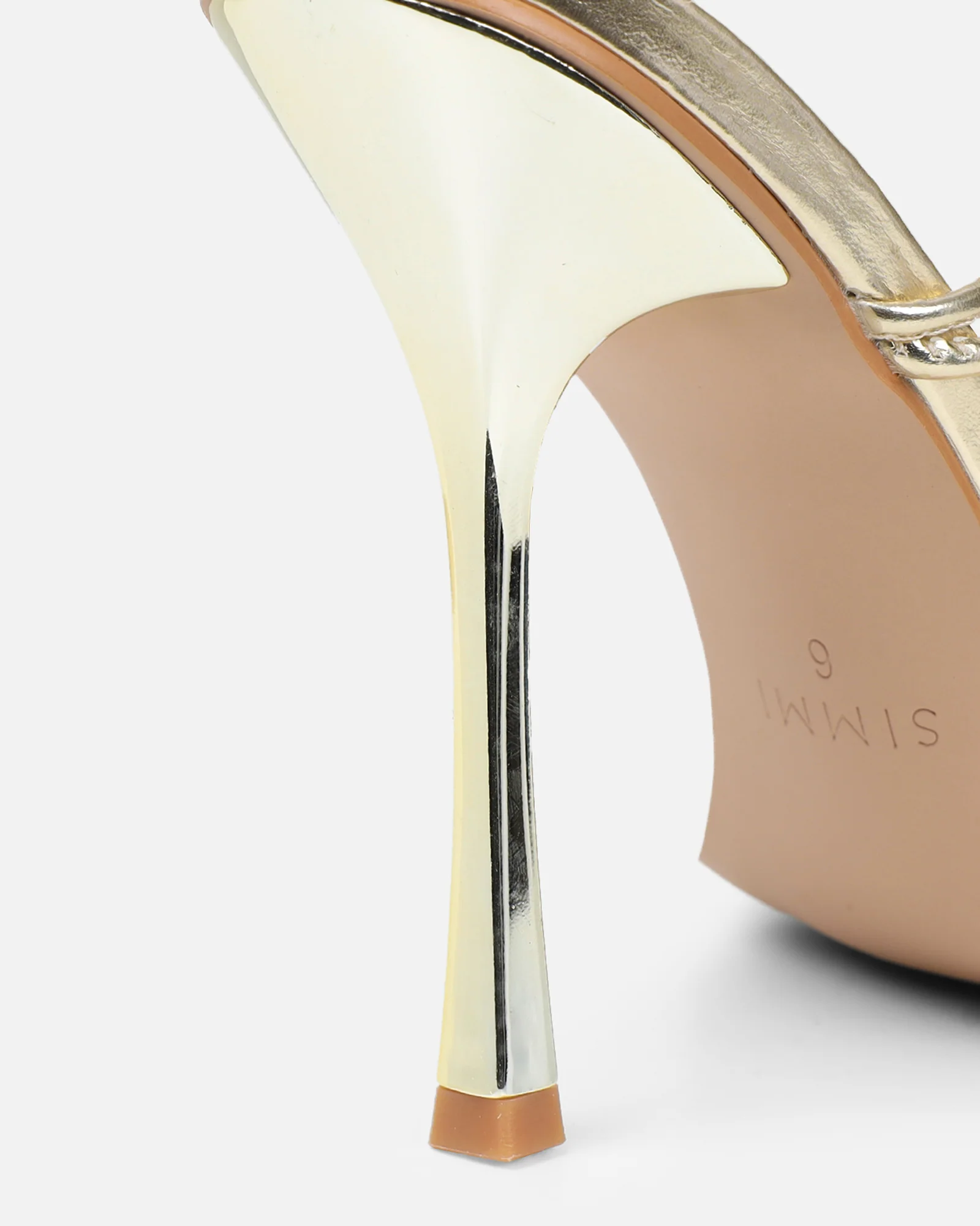 Cemile Gold Metallic Braided Heeled Sandals - Image 3