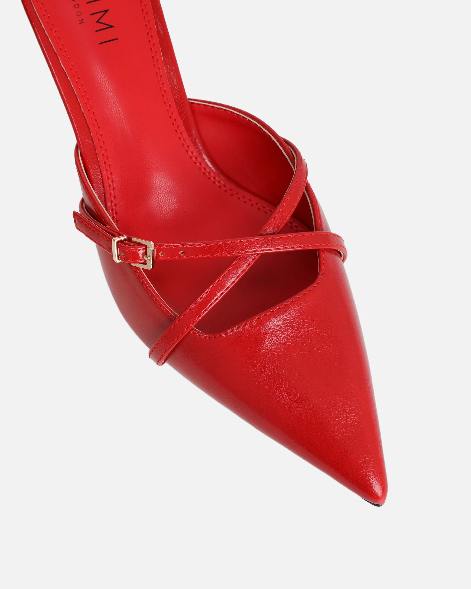 Char red low heel buckle mules - Image 4