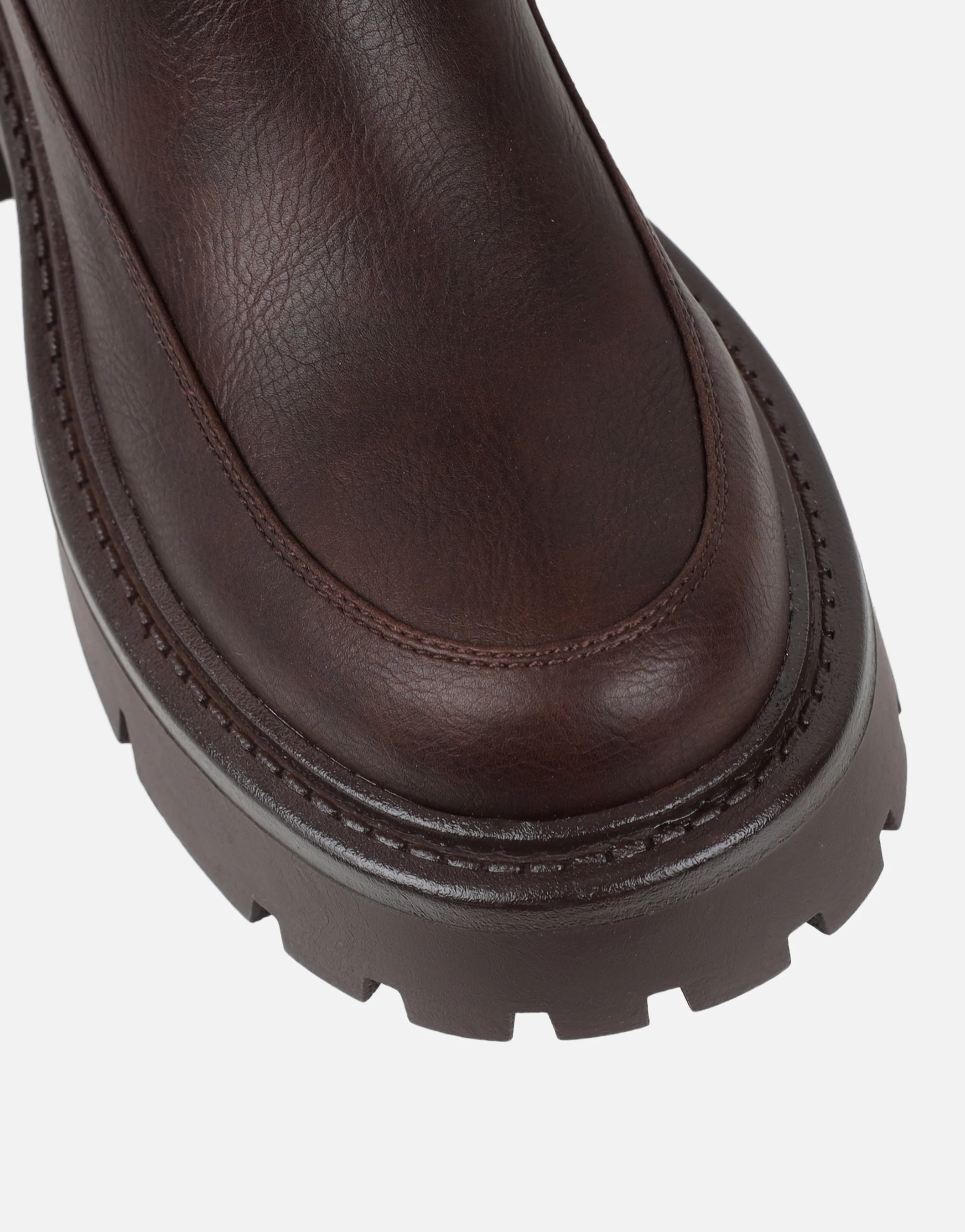 Chorley Brown Microfibre Stretch Chunky Boots - Image 5