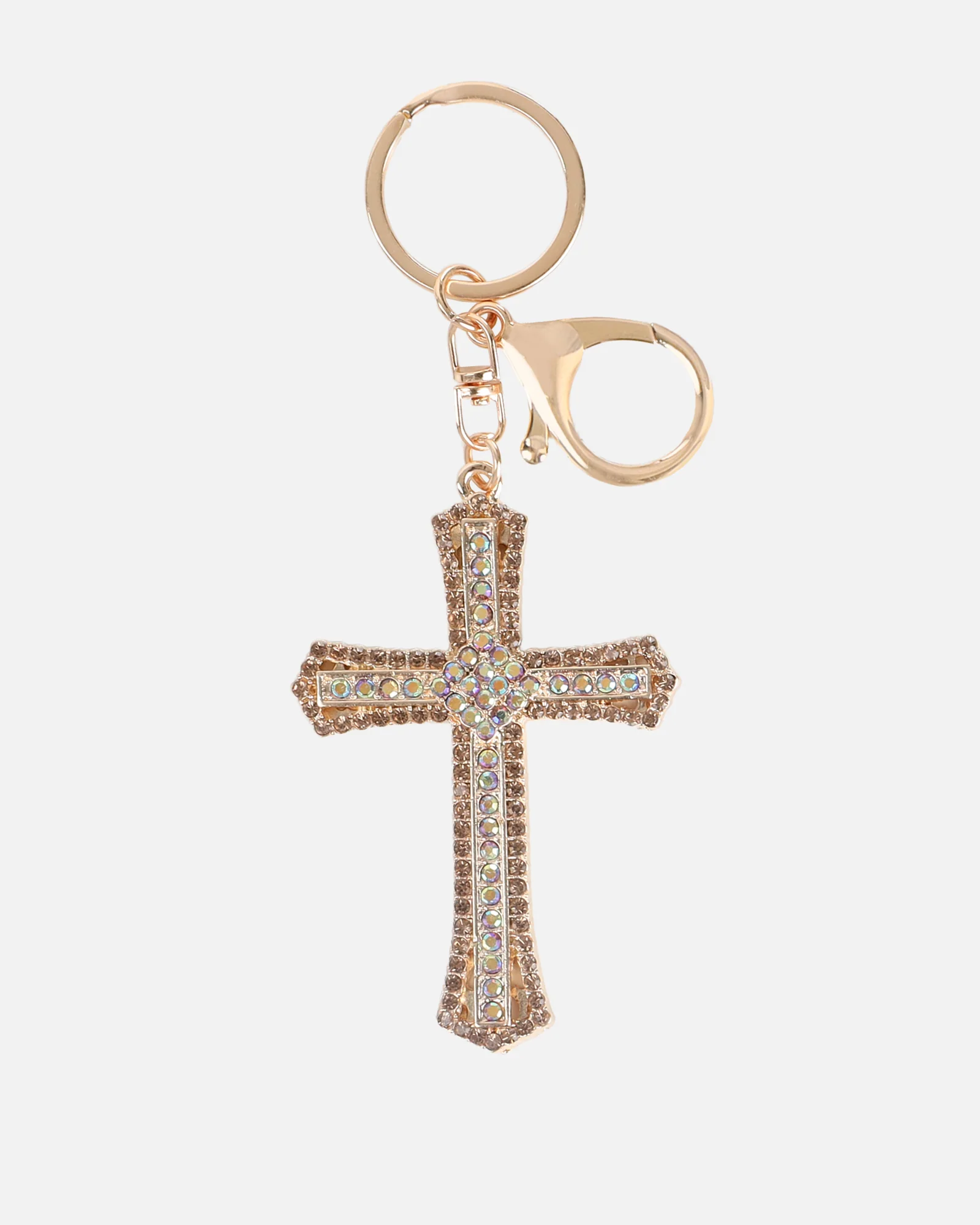 Avah Gold Diamante Cross Charm - Image 2