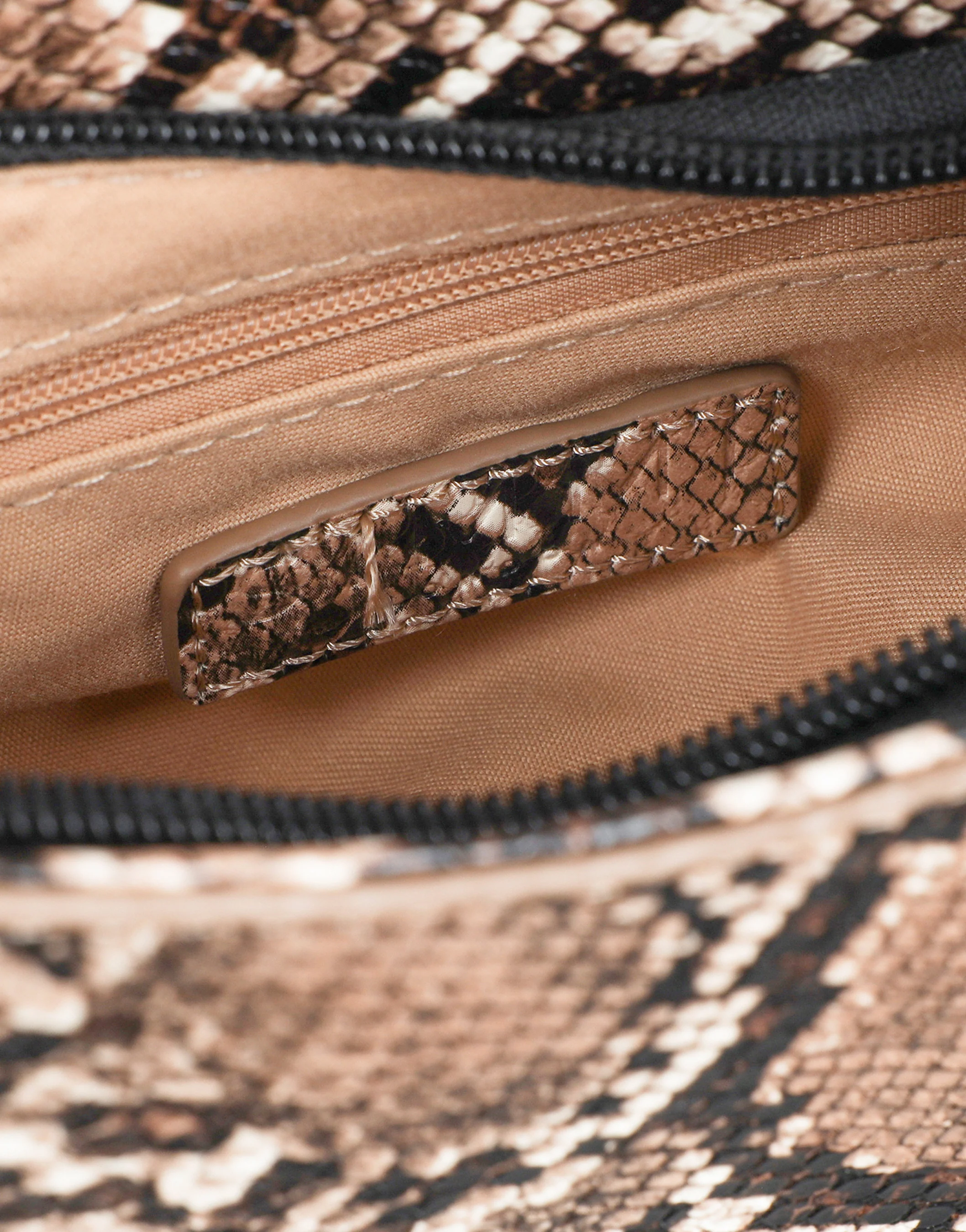 Cinzia Beige Snake Effect Shoulder Bag - Image 5