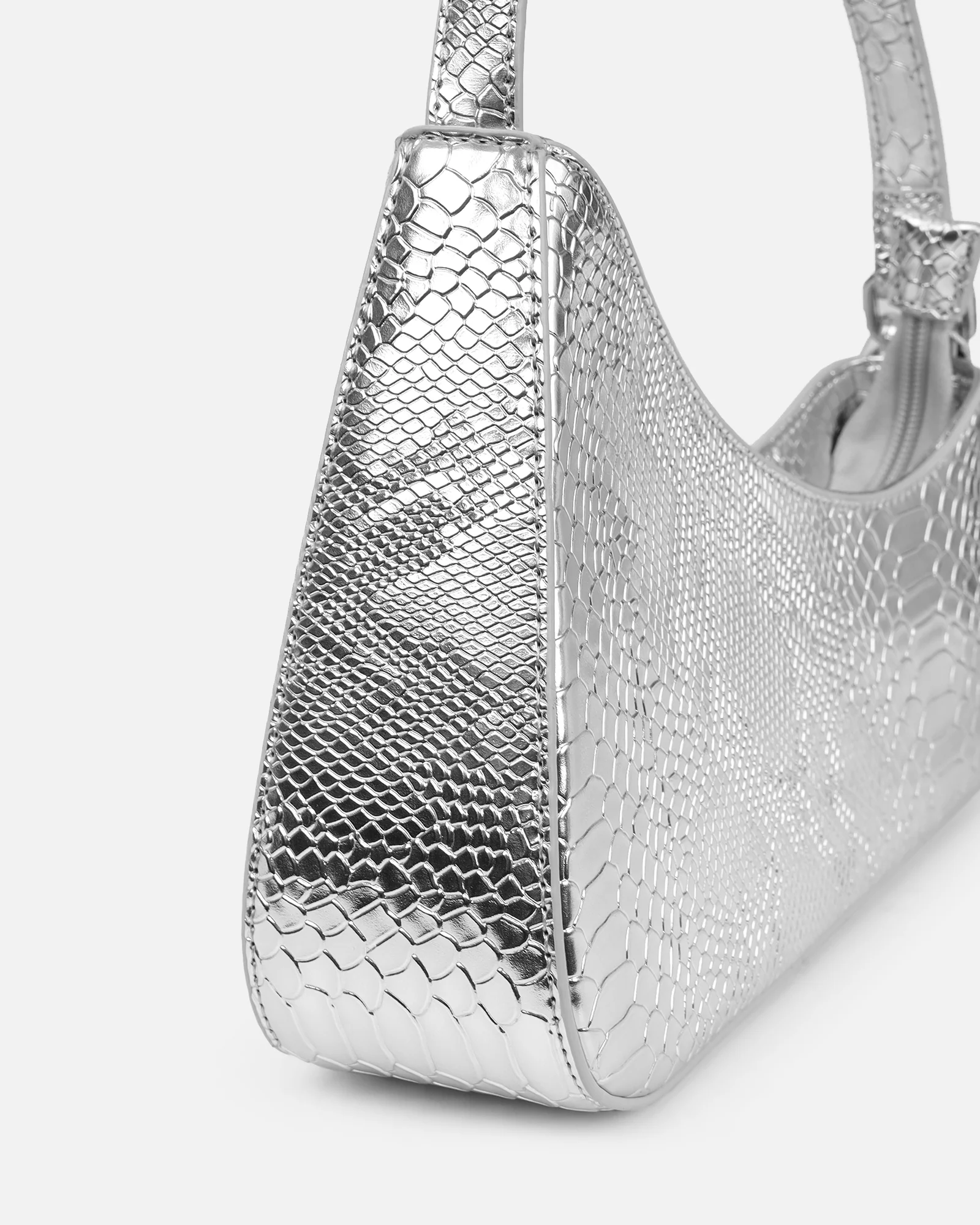 Cinzia Silver Snake Effect Shoulder Bag - Image 2