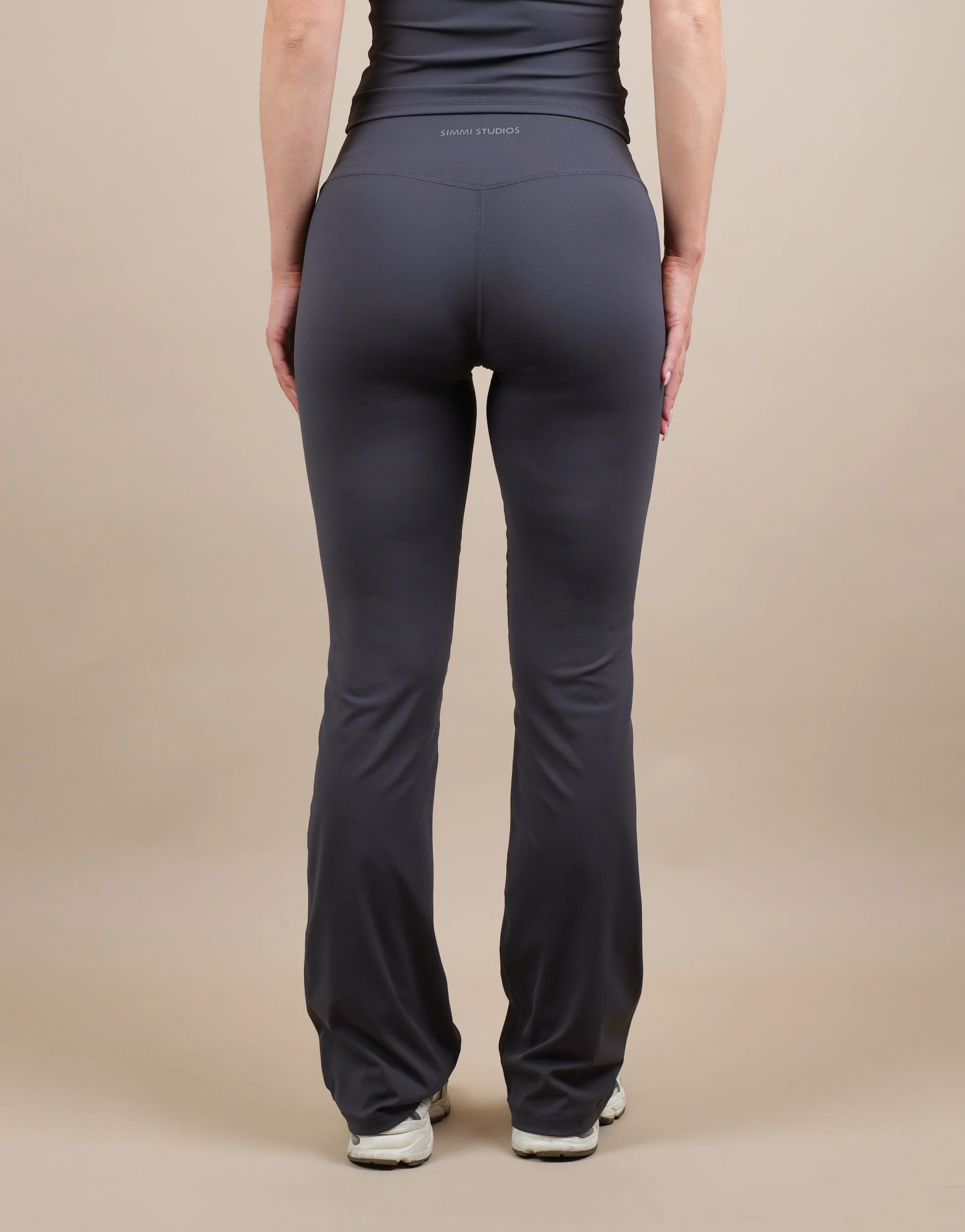 Cleo Ruched Front Flared Leggings In Slate - Image 4