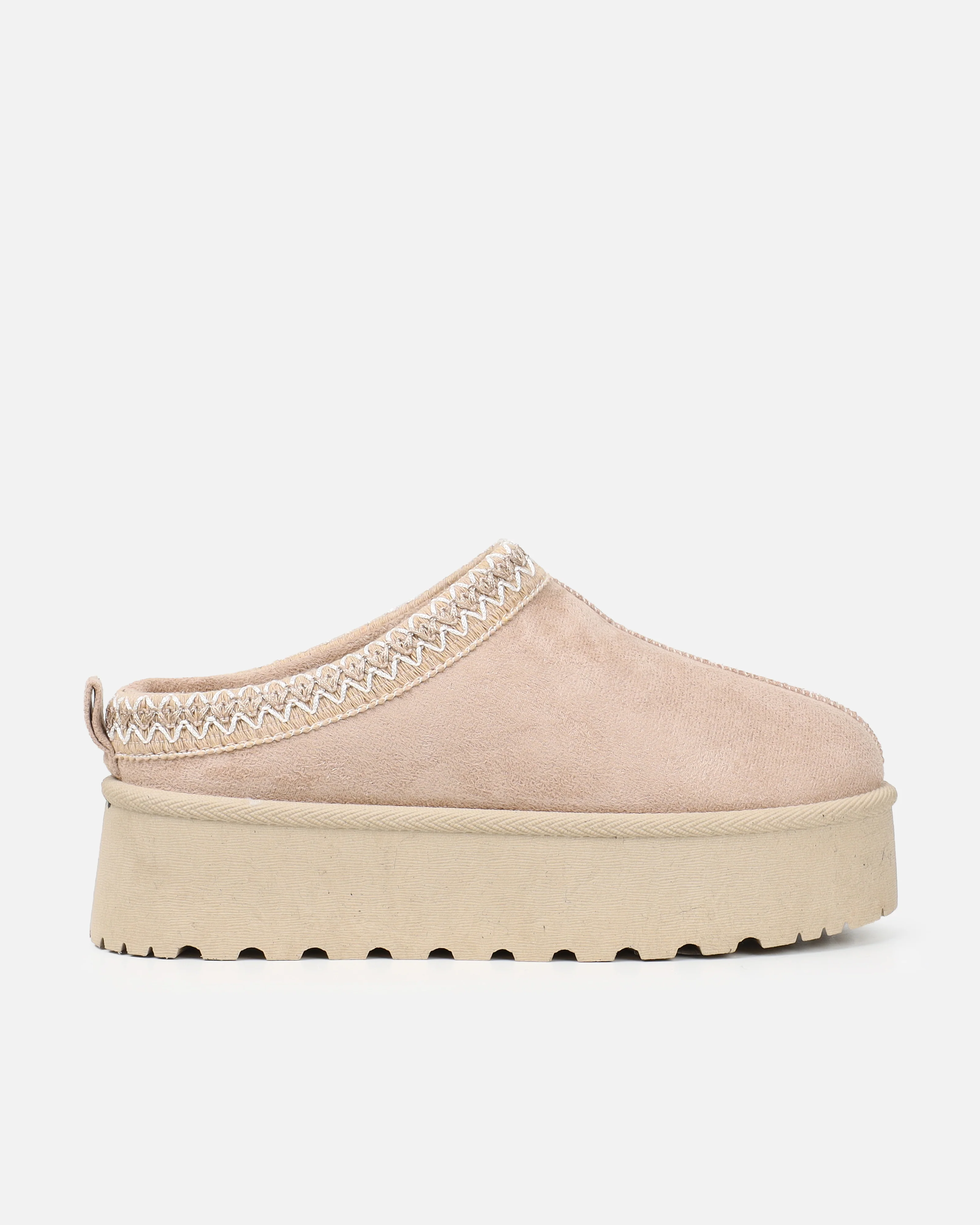 Coko Beige Faux Suede Flatform - Image 2