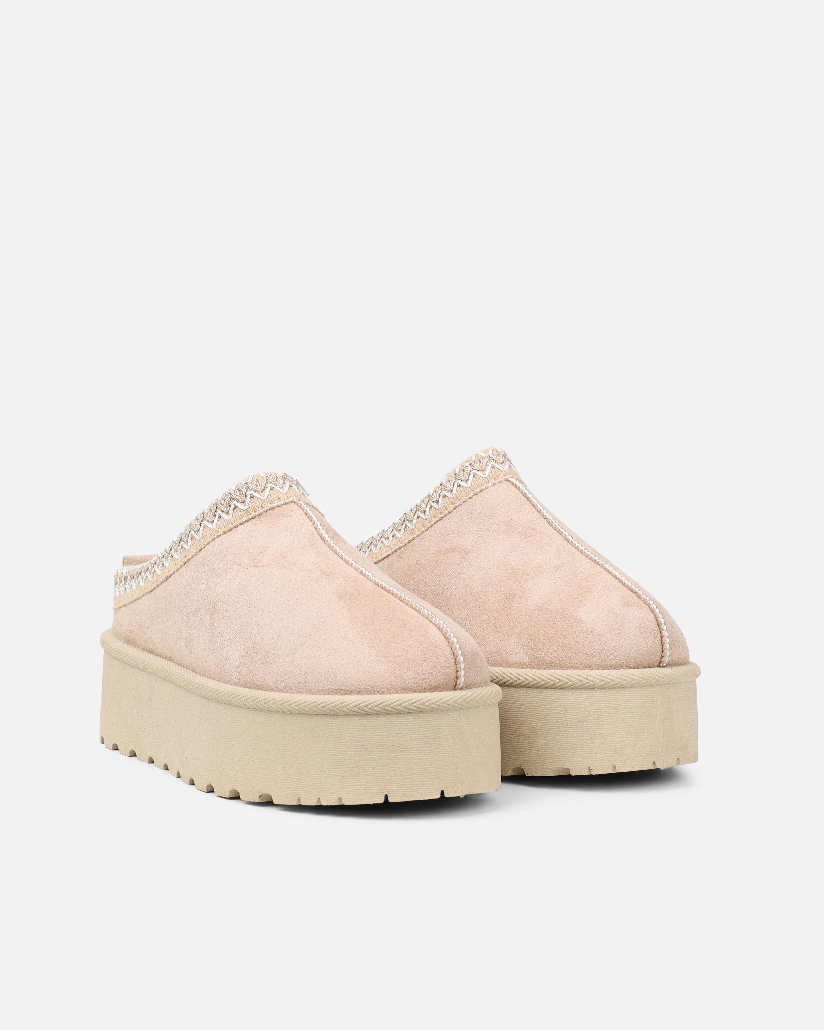 Coko Beige Faux Suede Flatform - Image 3