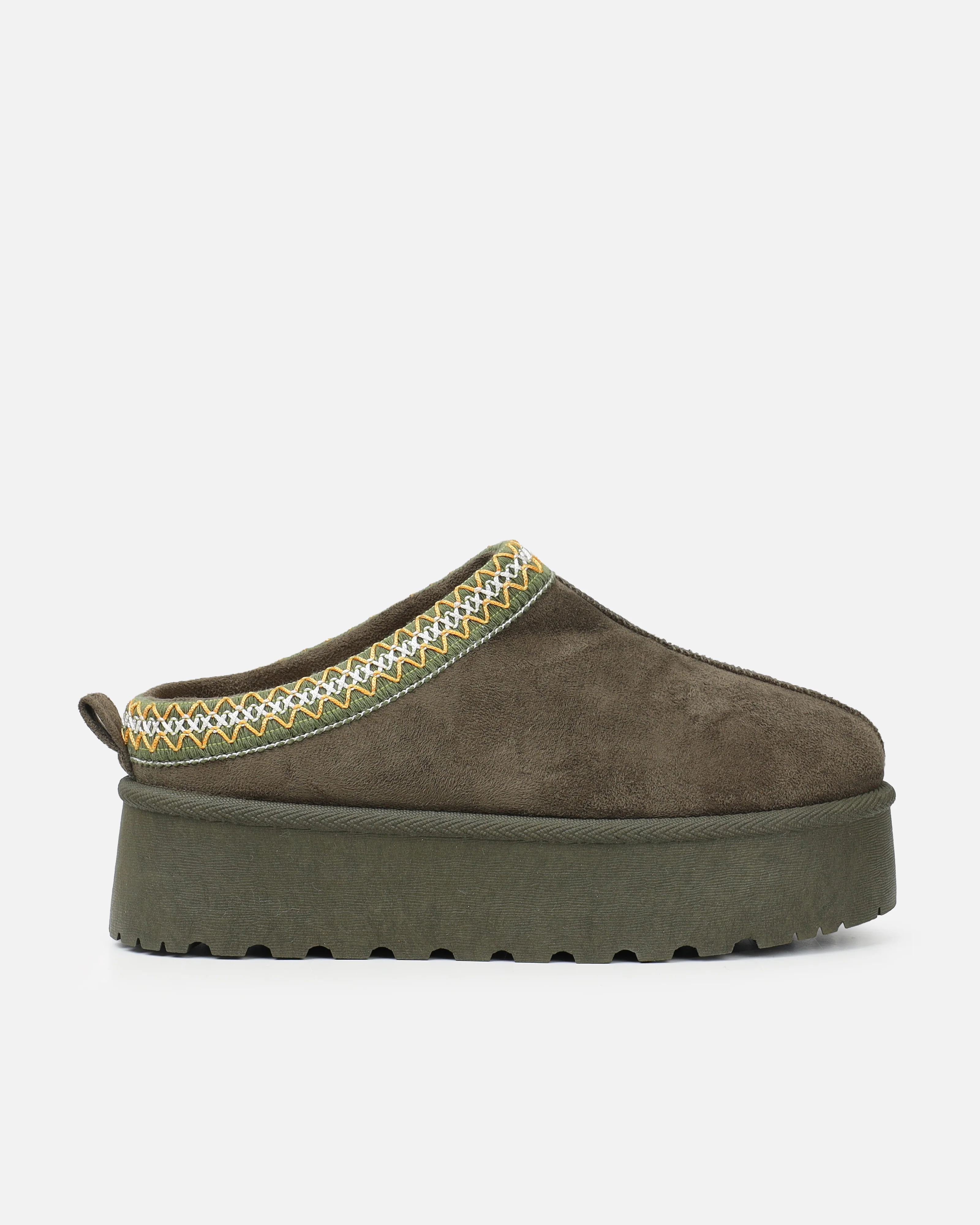 Coko Khaki Faux Suede Flatform - Image 2
