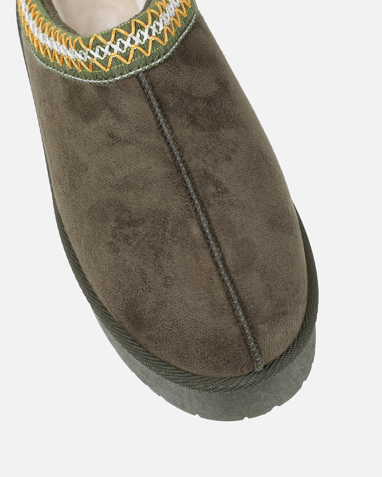 Coko Khaki Faux Suede Flatform - Image 4