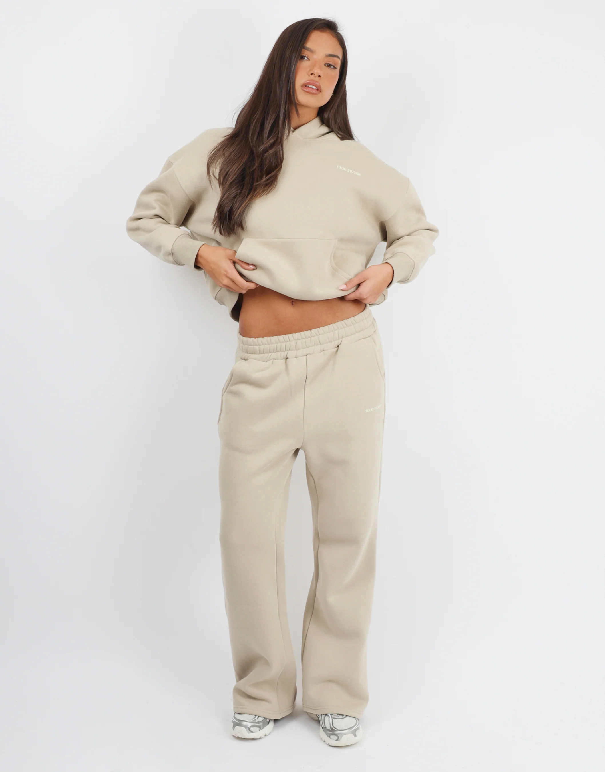 Colby Simmi Studios Essentials Flared Joggers in Cashew - Image 3