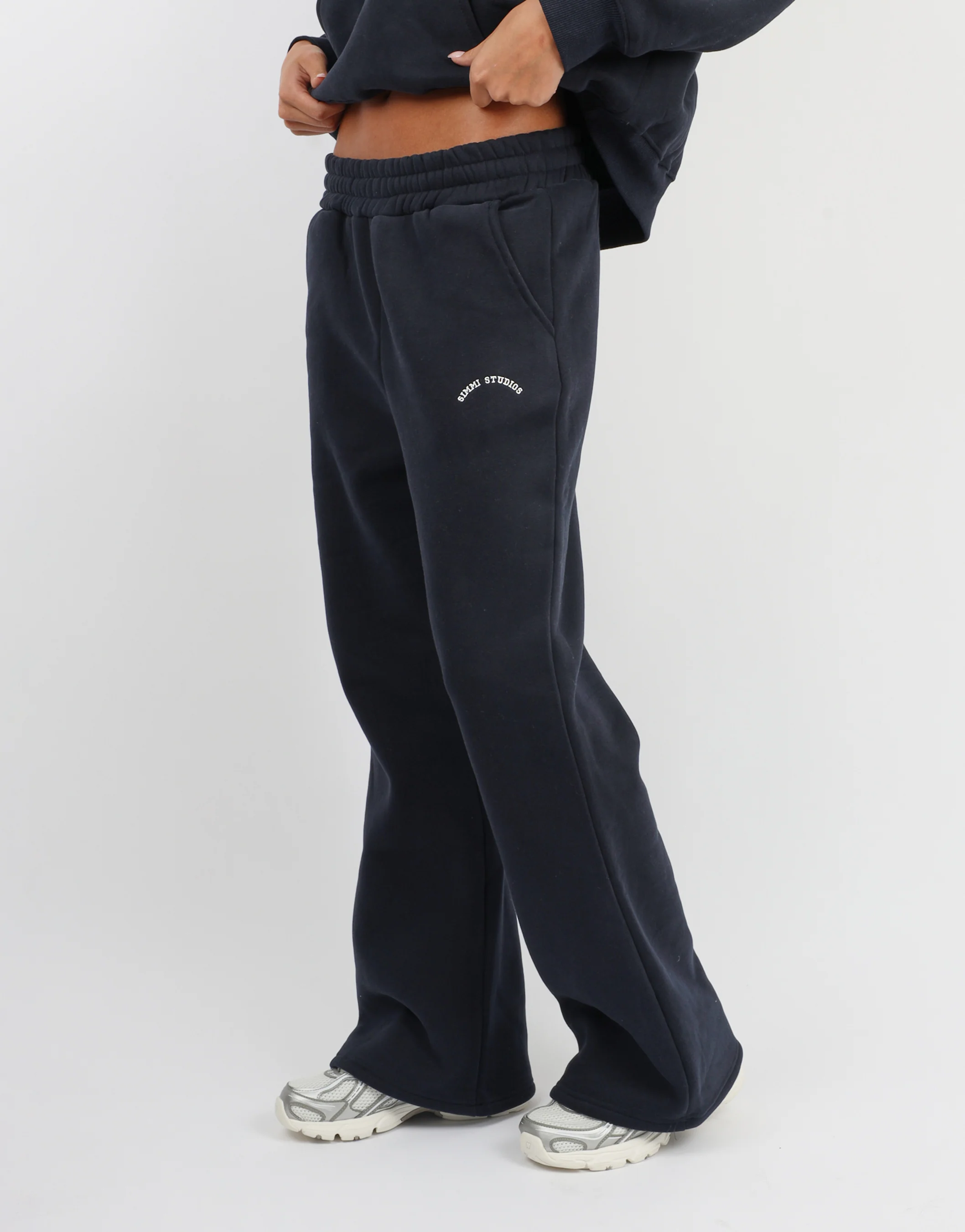 Colby Simmi Studios Varsity Flared Joggers in Oxford Blue - Image 4