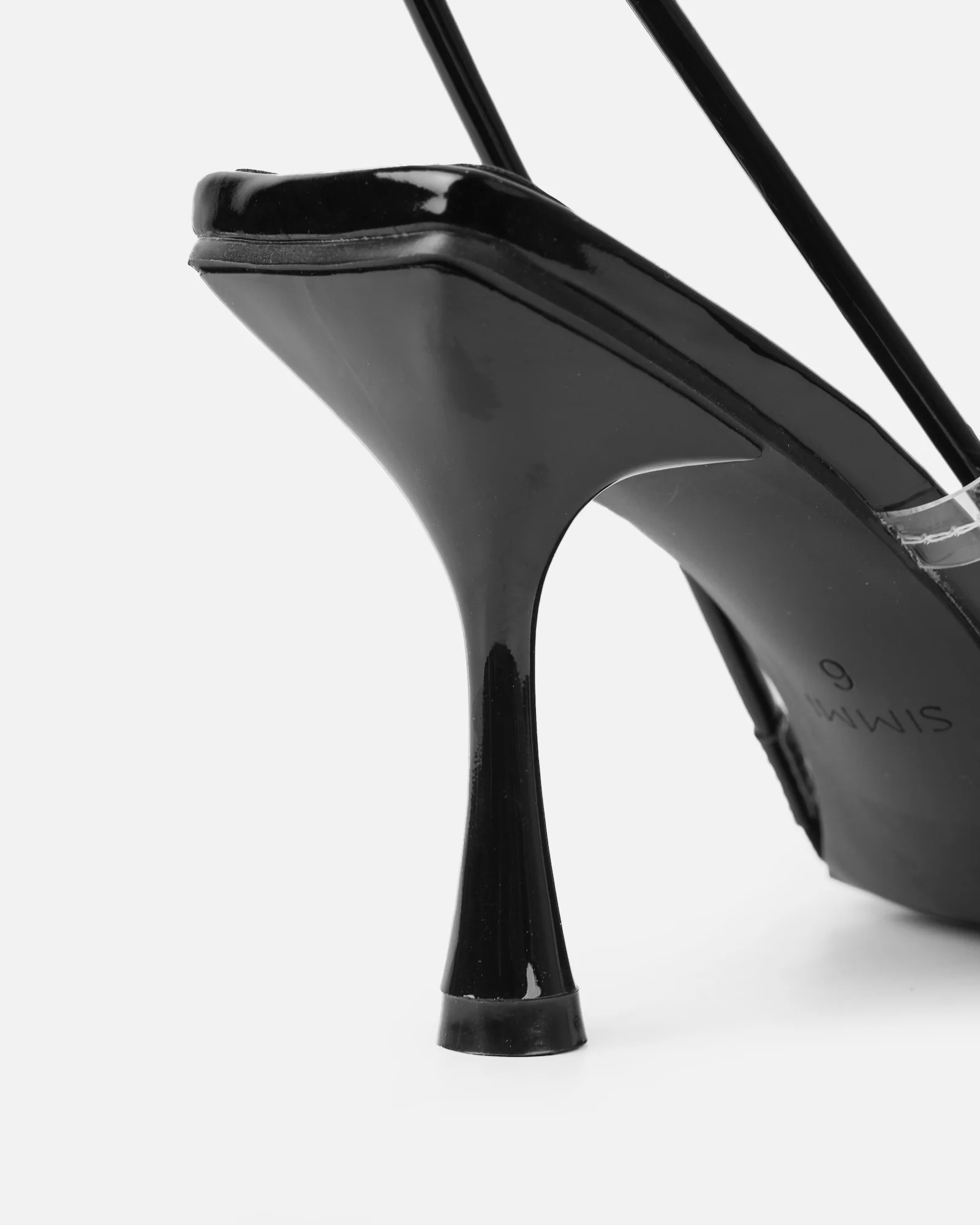 Confetti Black Clear Diamante Mid Heeled Sandals - Image 3