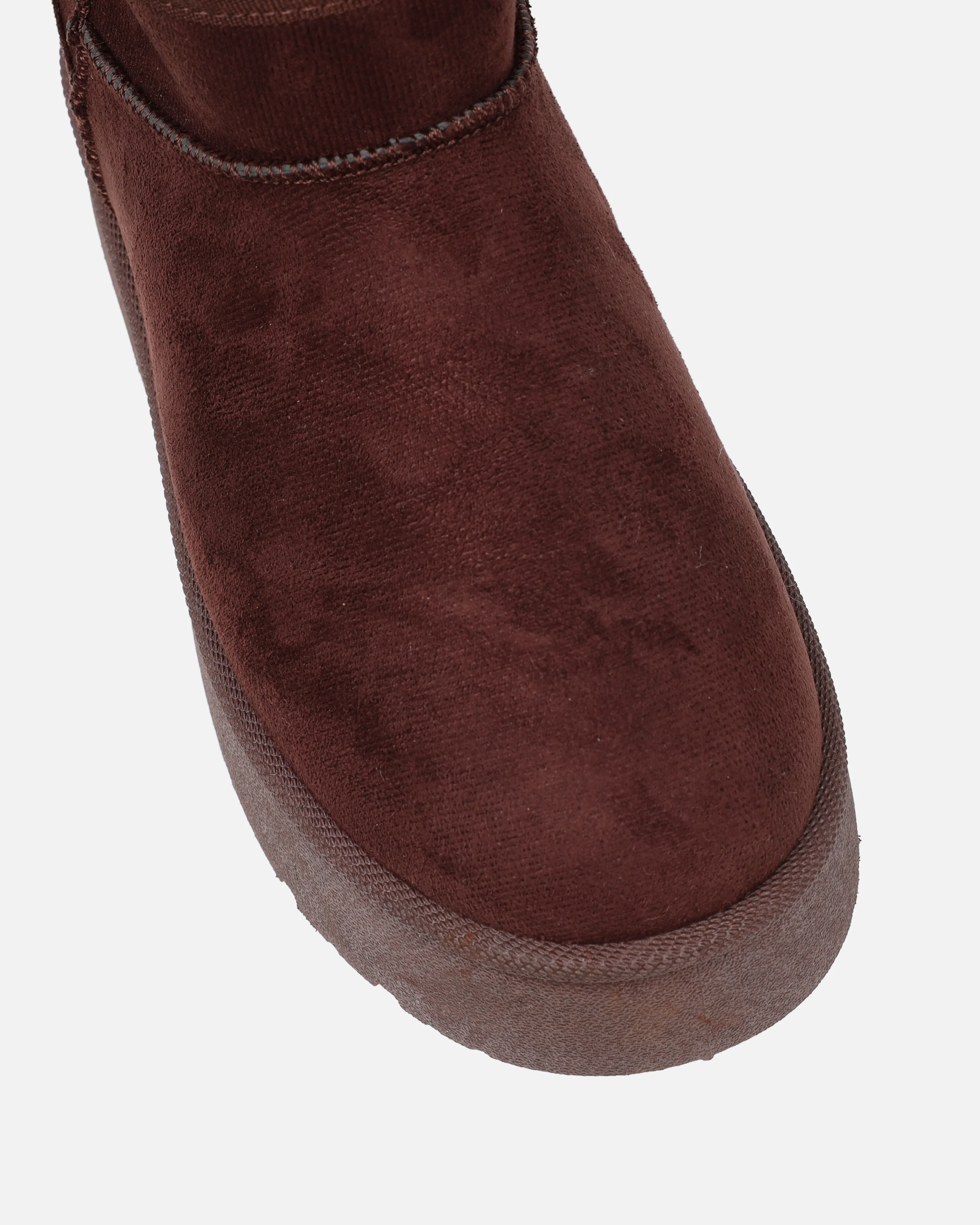 Cori Chocolate Faux Suede Flatform Boots - Image 4