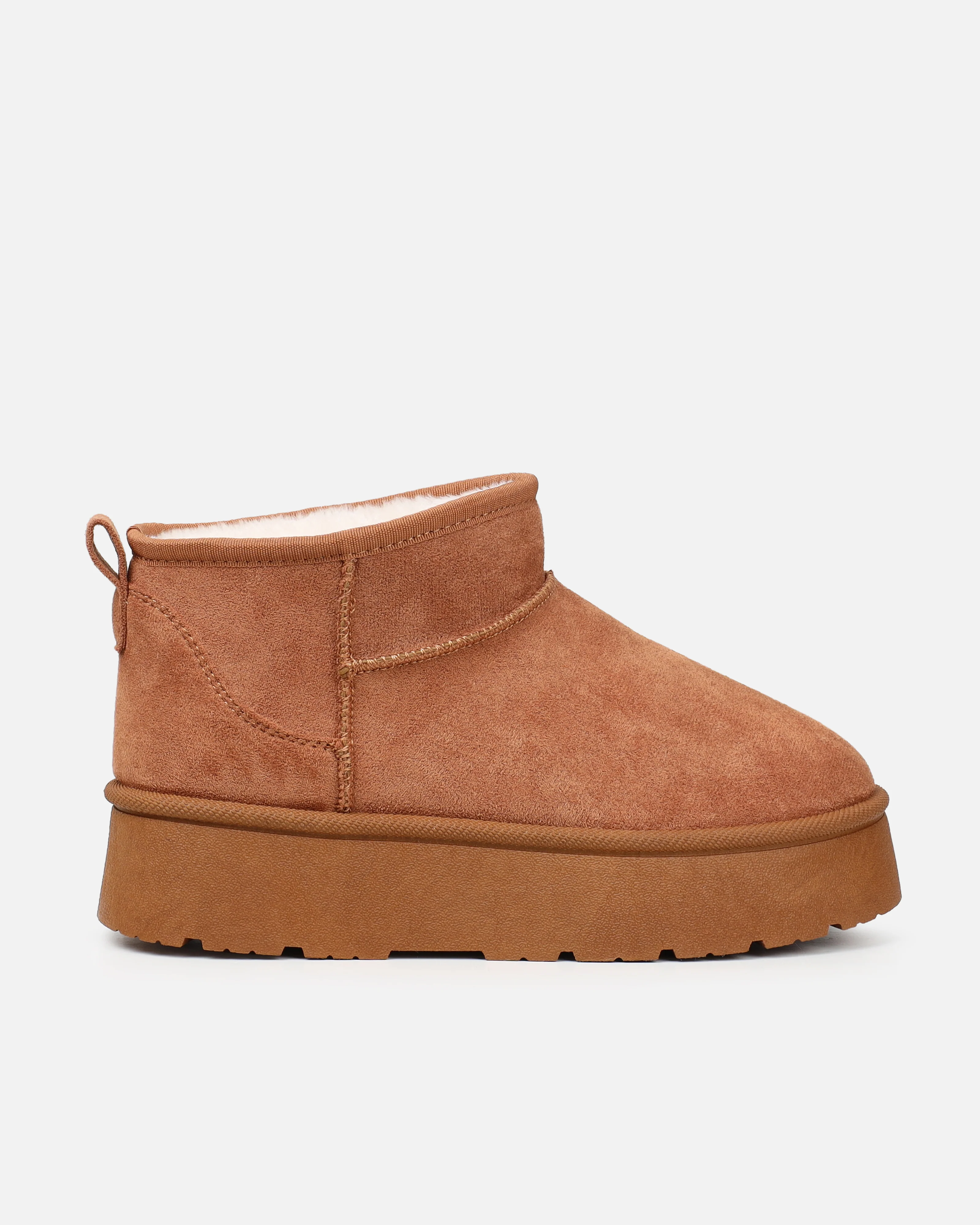 Cori Tan Faux Suede Flatform Boots - Image 2