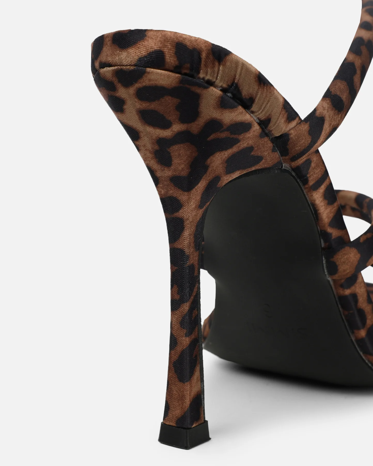 Corrina Leopard Satin Spiral Heeled Sandals - Image 3