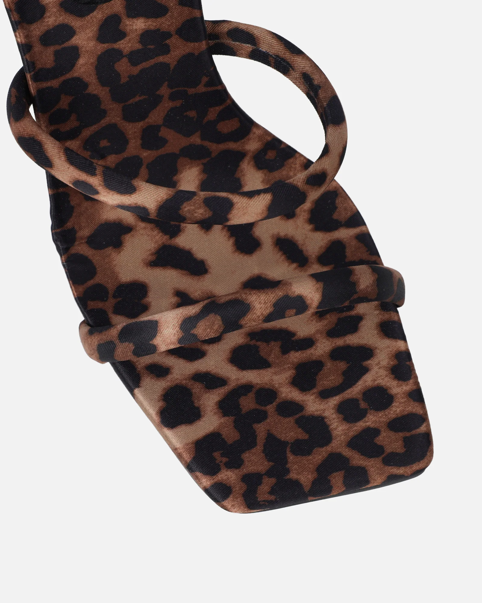 Corrina Leopard Satin Spiral Heeled Sandals - Image 4