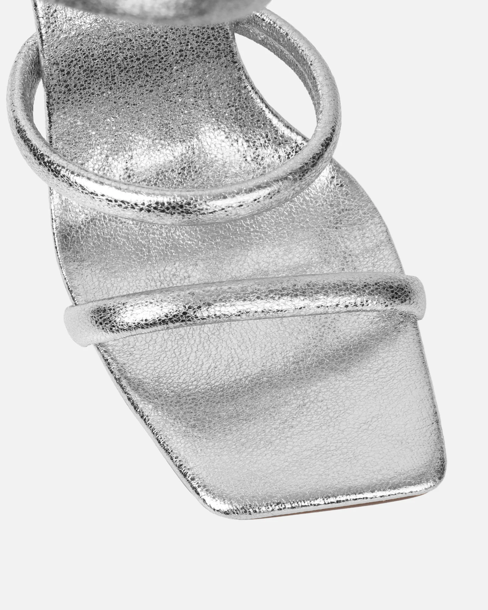 Corrina Silver Metallic Spiral Heeled Sandals - Image 4