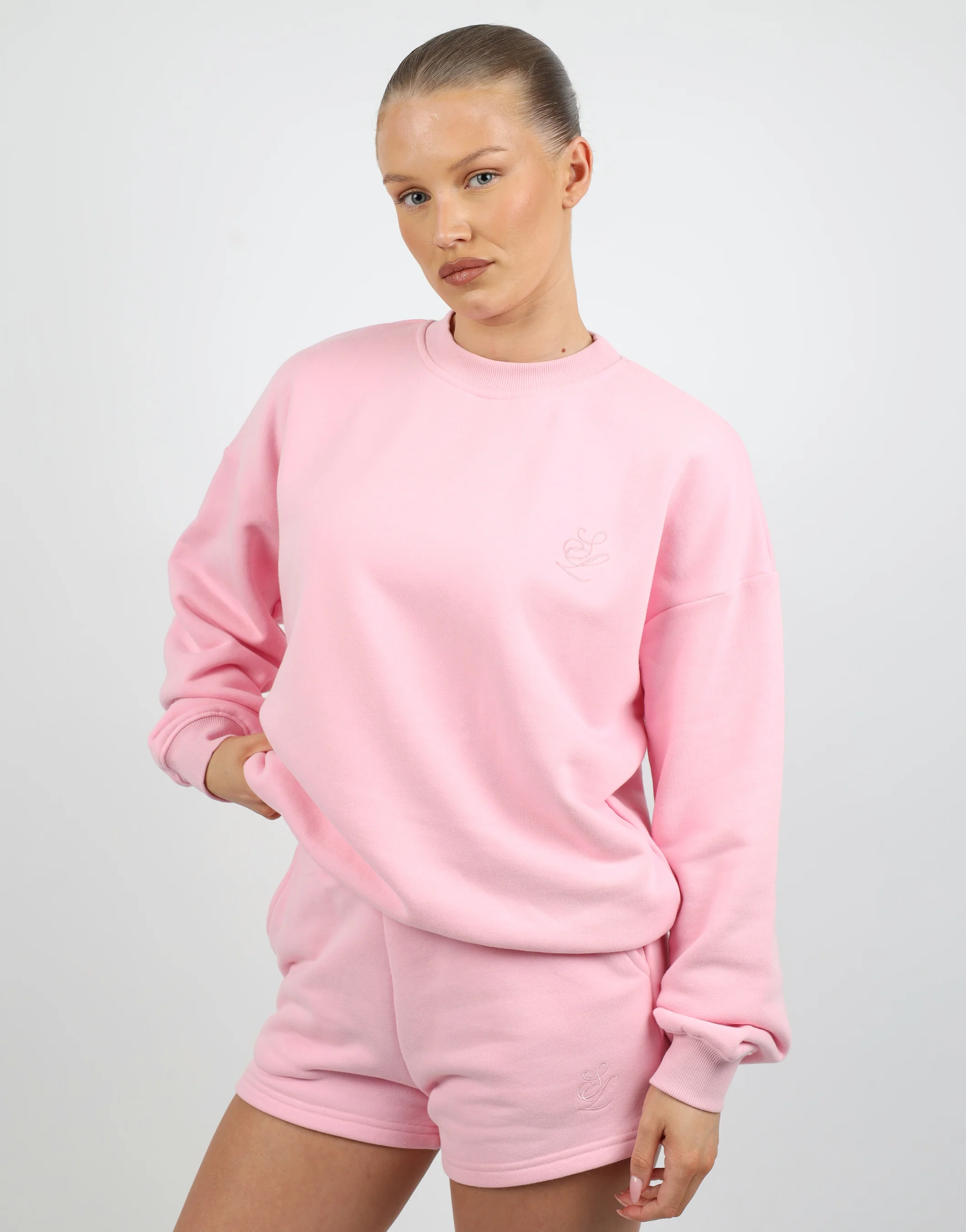 Cove Simmi Studios Embroidered Logo Sweatshirt In Pink - Image 5