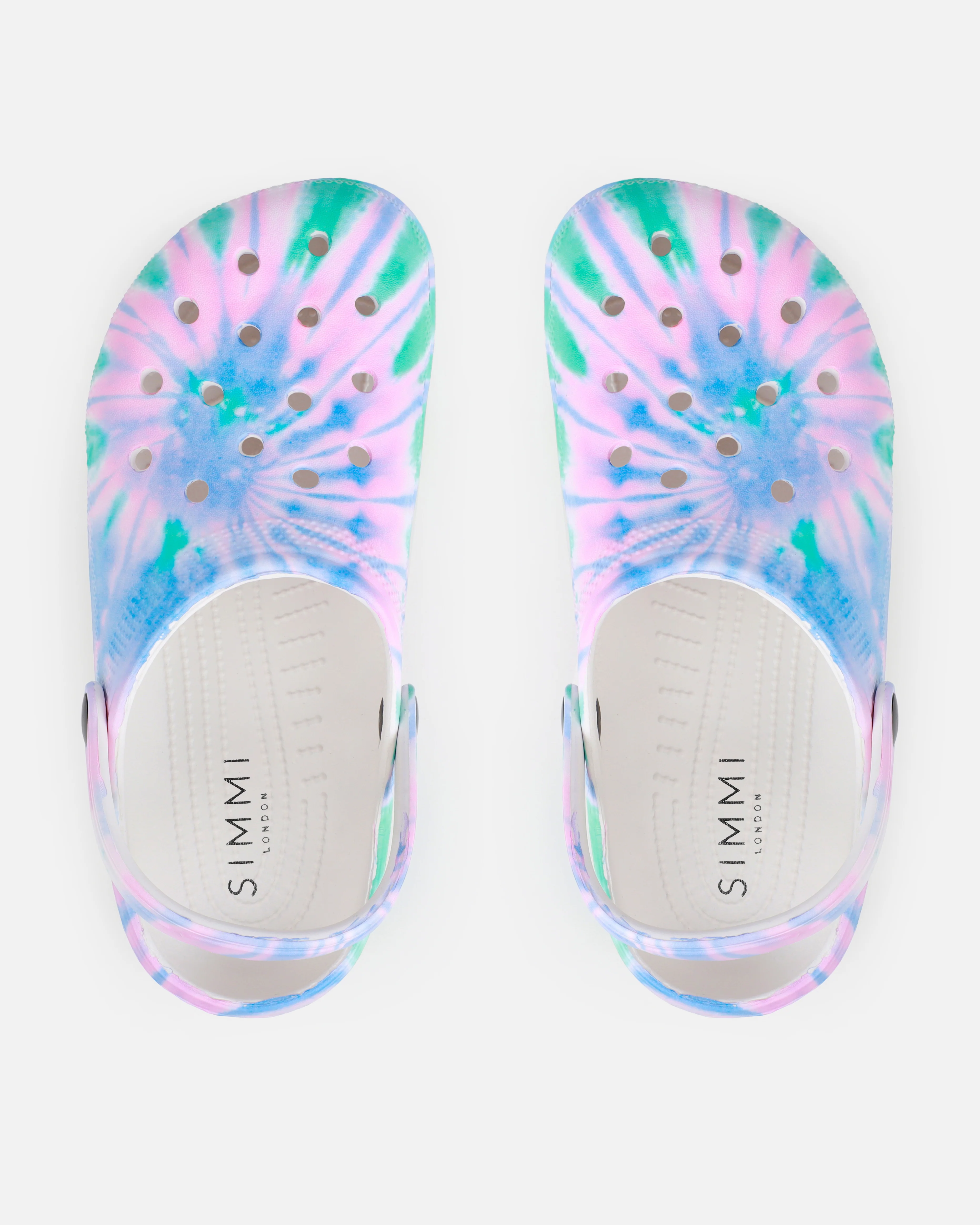 Cruz Pink And Green Tie Dye Moulded Flat Clogs - Image 3