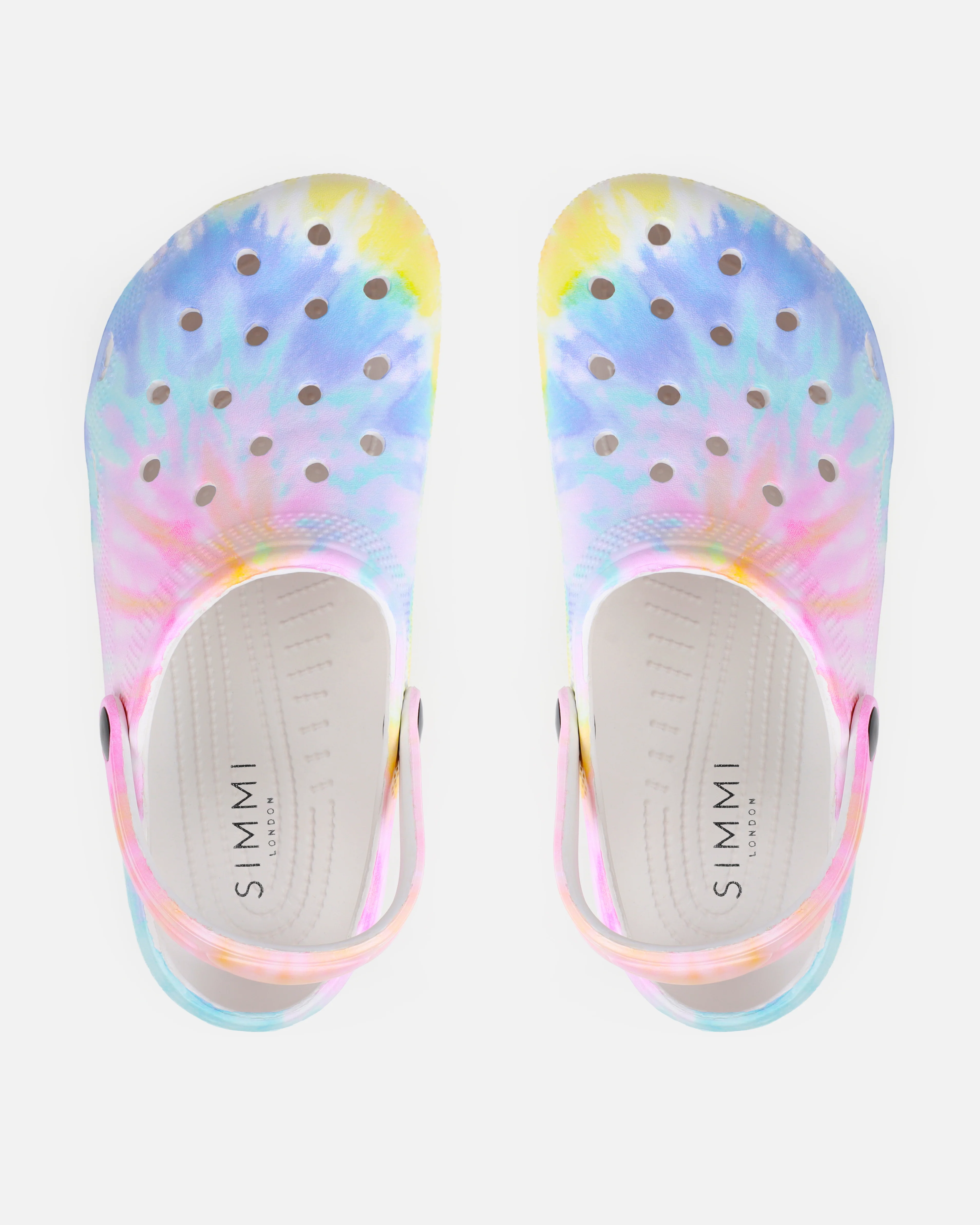 Cruz Purple And Yellow Tie Dye Moulded Flat Clogs - Image 3