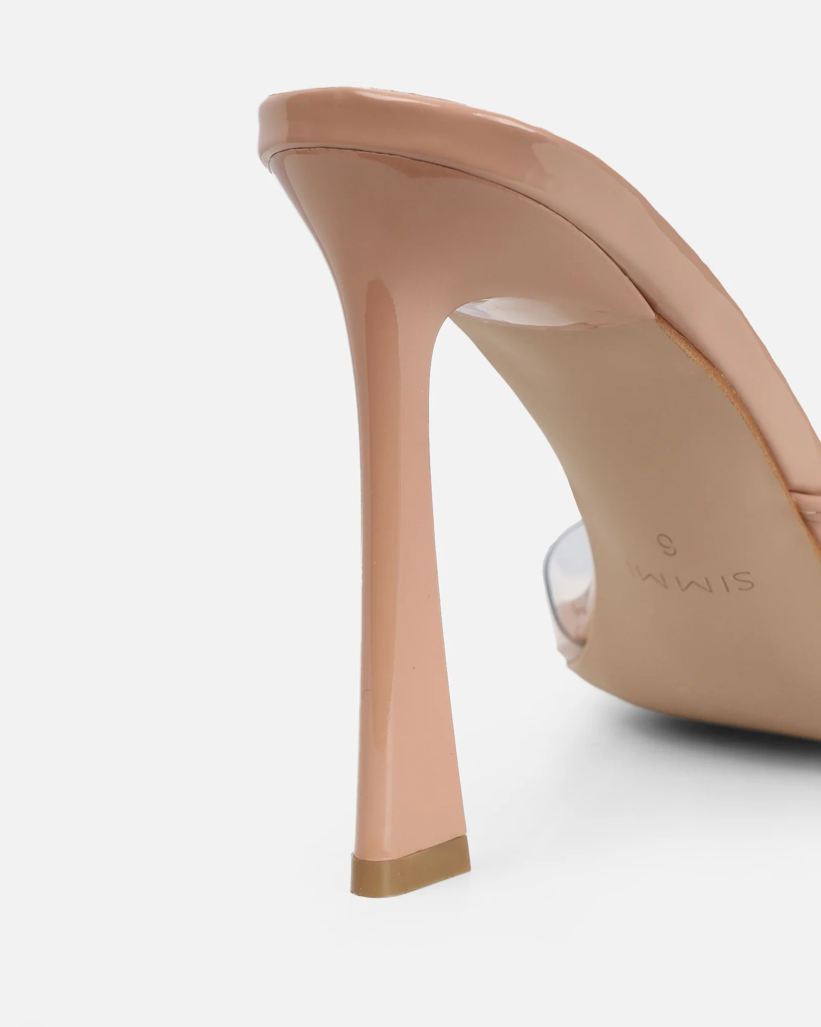 Daisha Nude Patent Clear Heeled Sandals - Image 3