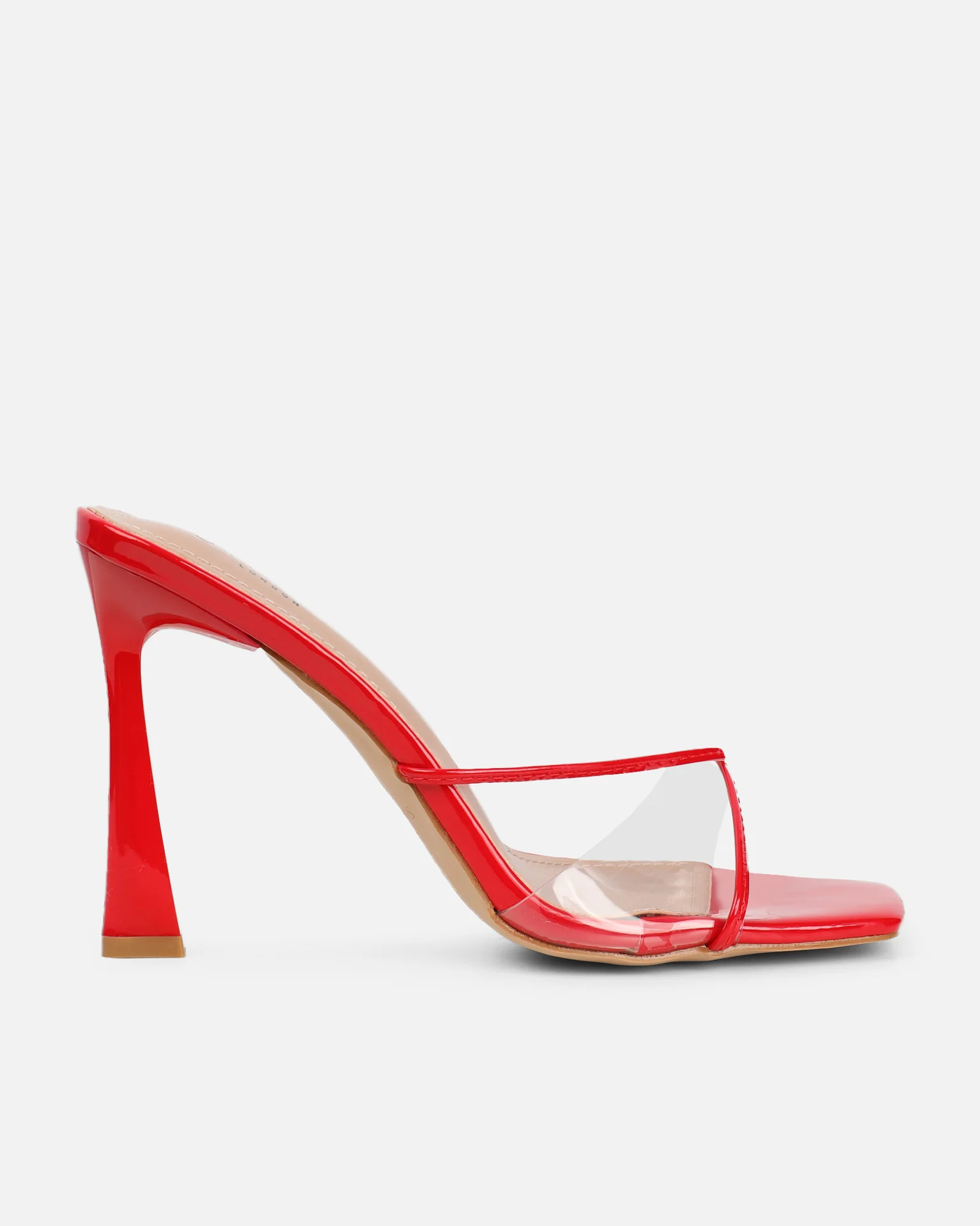 Daisha Red Patent Clear Heeled Sandals - Image 2