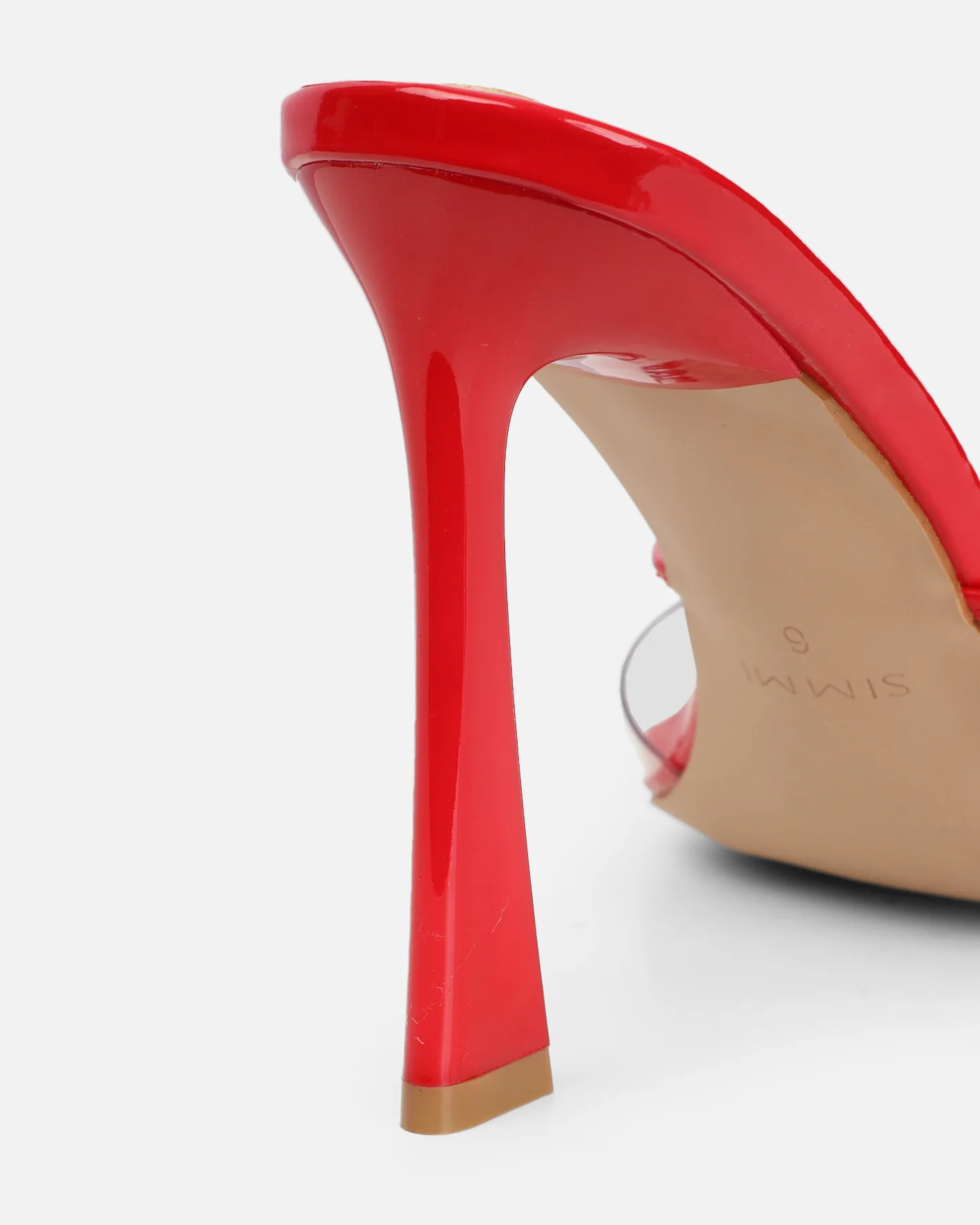 Daisha Red Patent Clear Heeled Sandals - Image 3