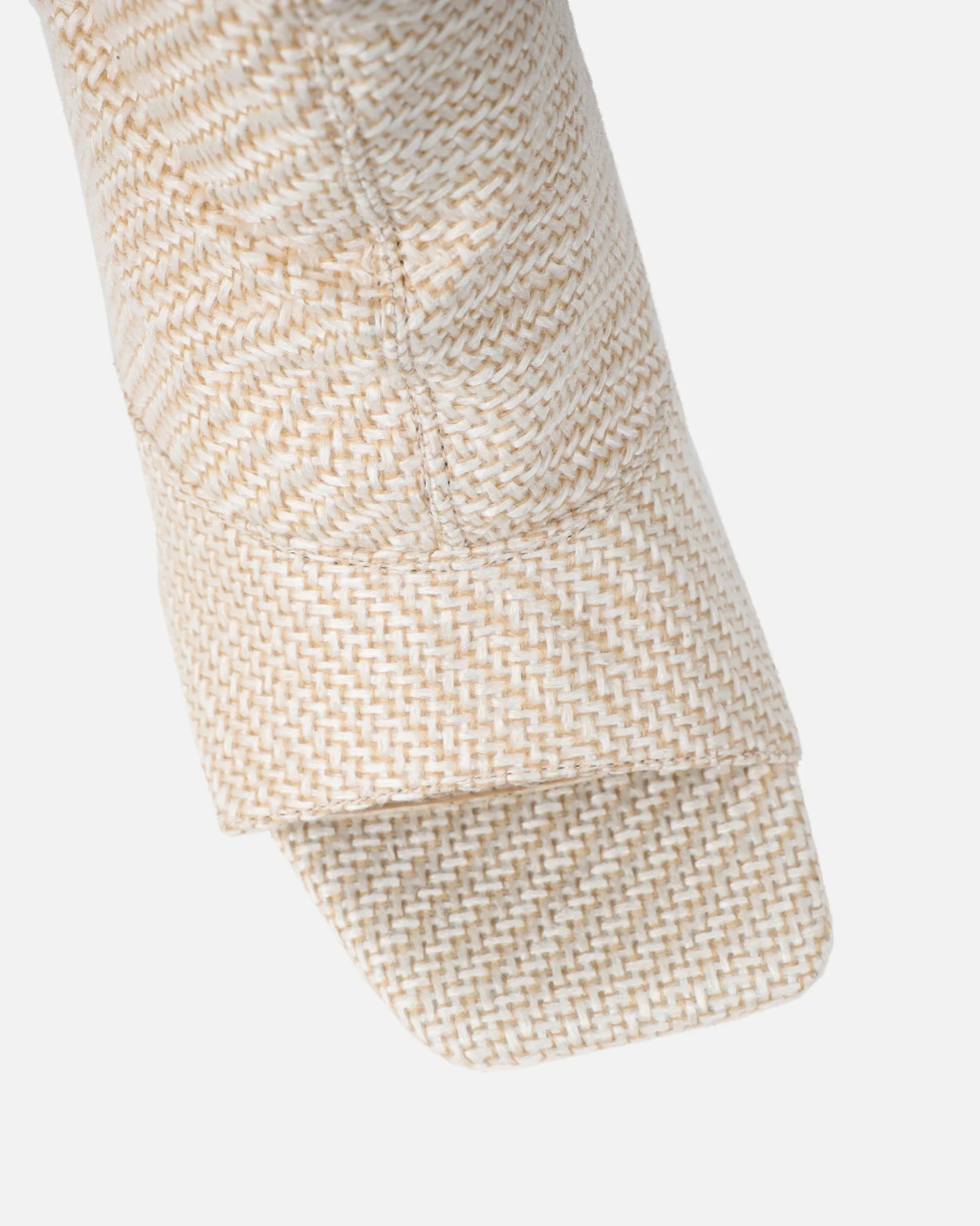 Dakira Beige Woven Over The Knee Open Toe Boots - Image 4
