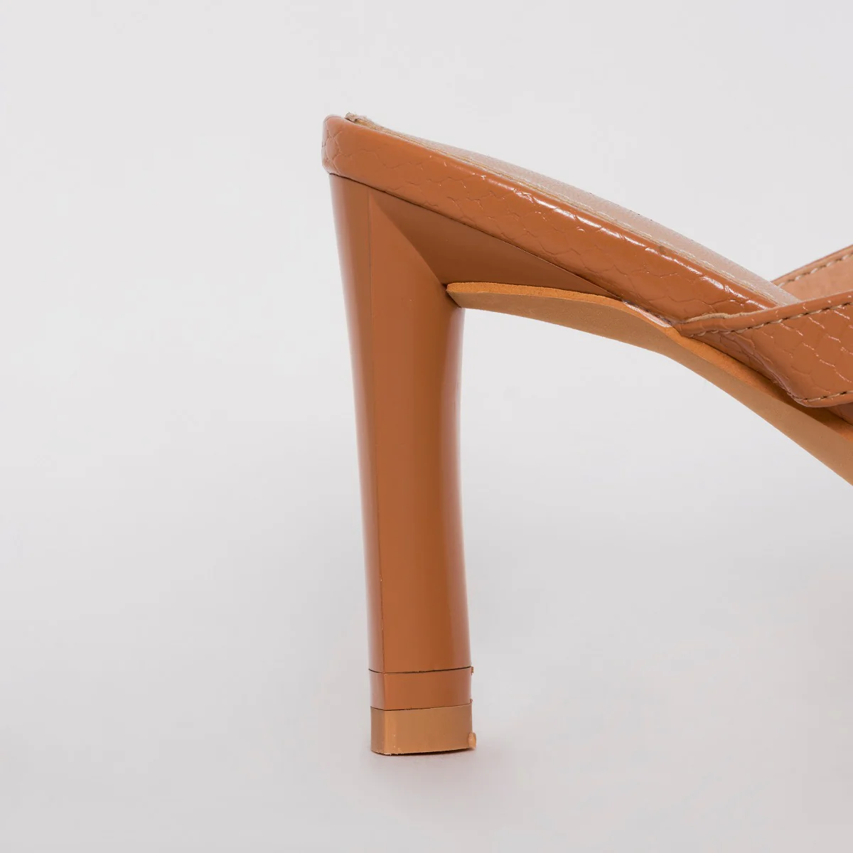 Dalla Wide Fit Nude Snake Print Mid Heel Mules - Image 3
