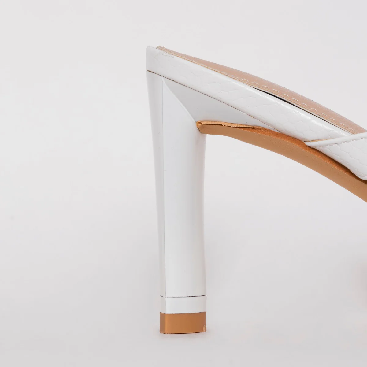 Dalla Wide Fit White Snake Print Mid Heel Mules - Image 3