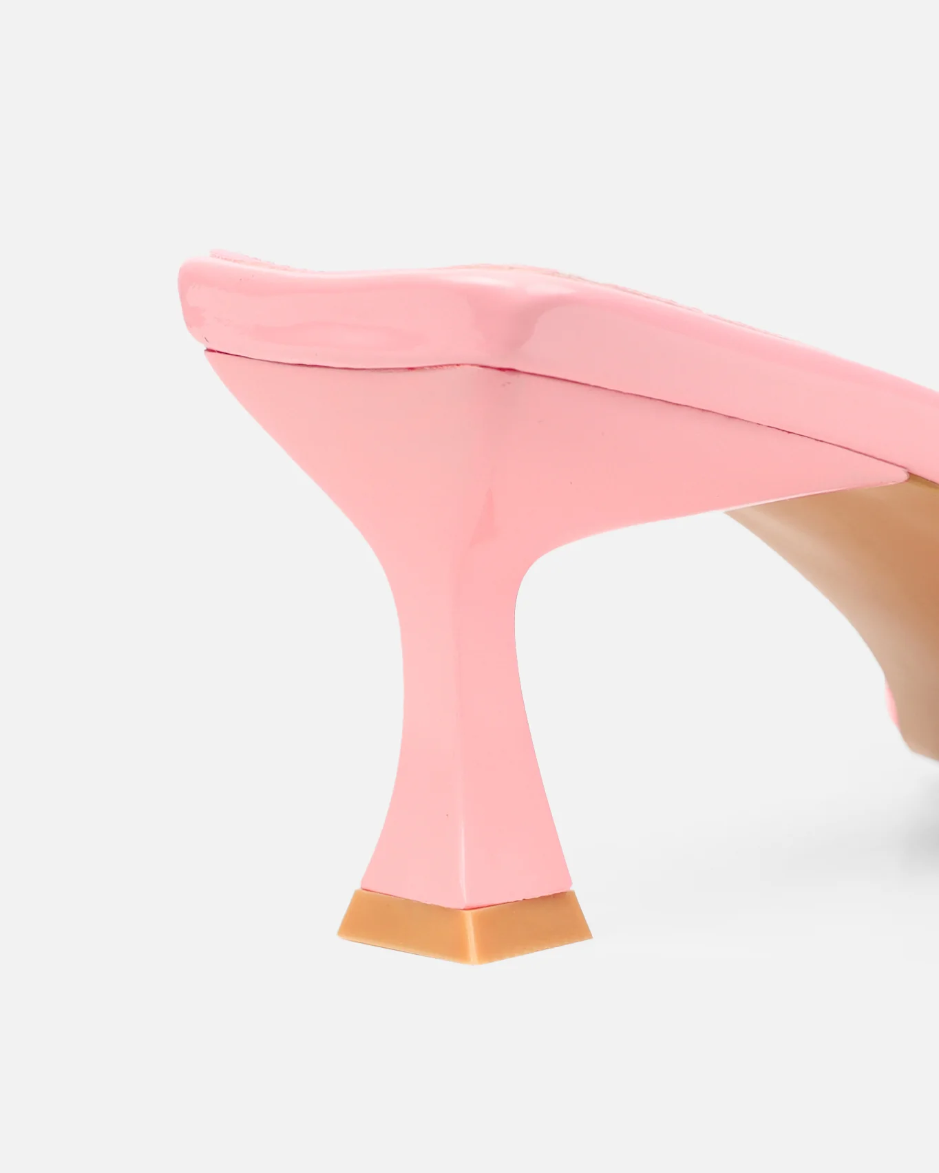 Dallyn Pink Patent Mule Heeled Sandals - Image 3
