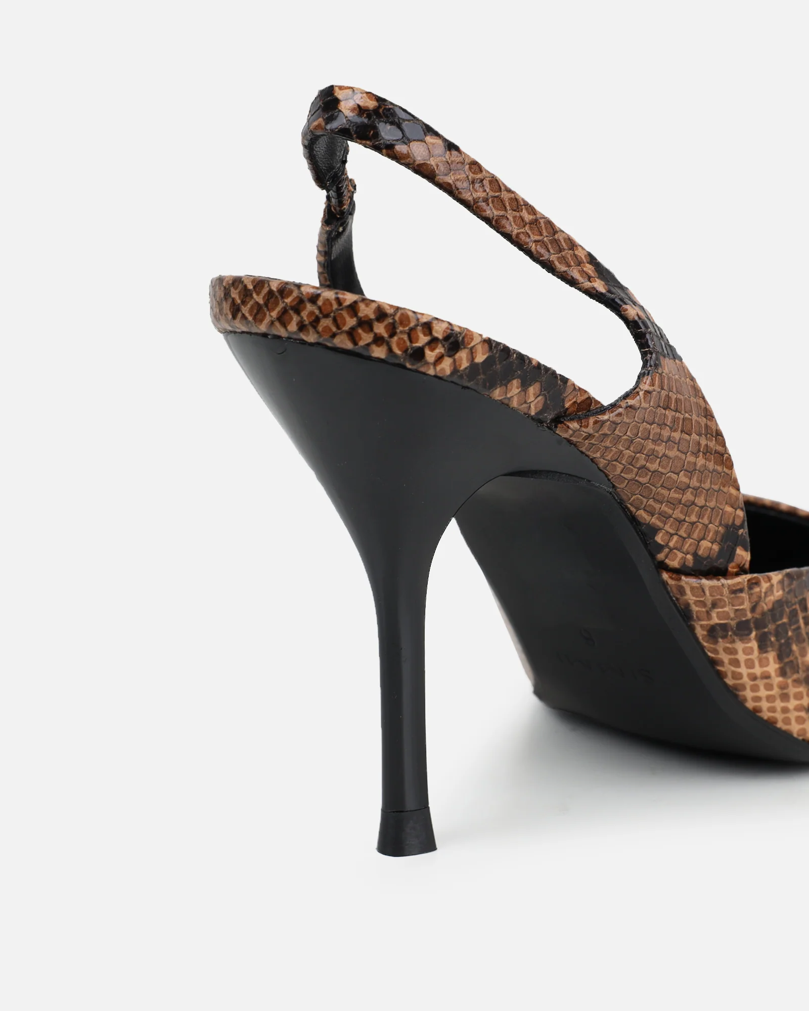 Darcia beige snake effect sling back court shoes - Image 3