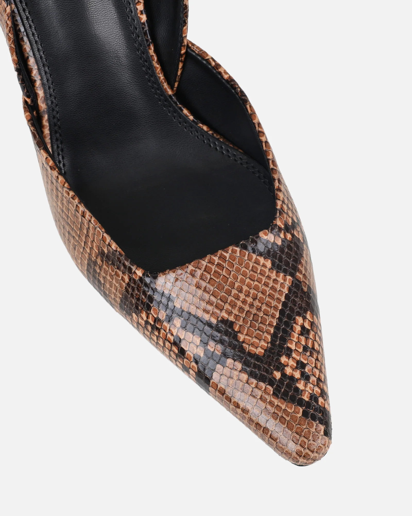 Darcia beige snake effect sling back court shoes - Image 4