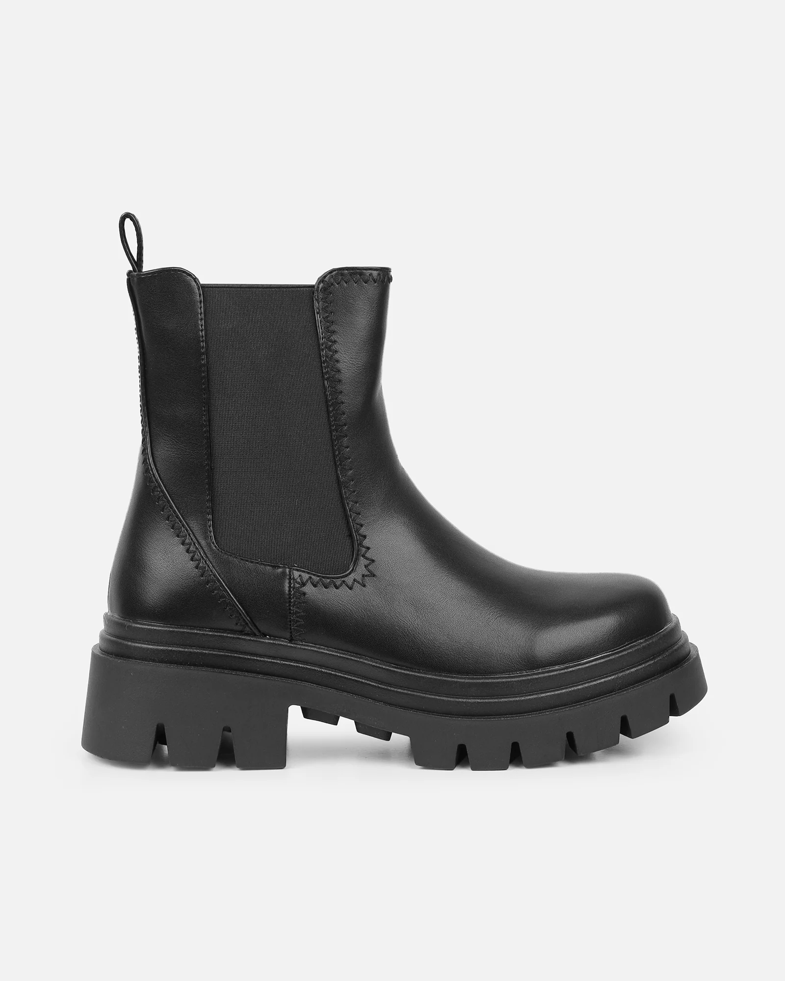 Darwen Black Chunky Ankle Boots - Image 2