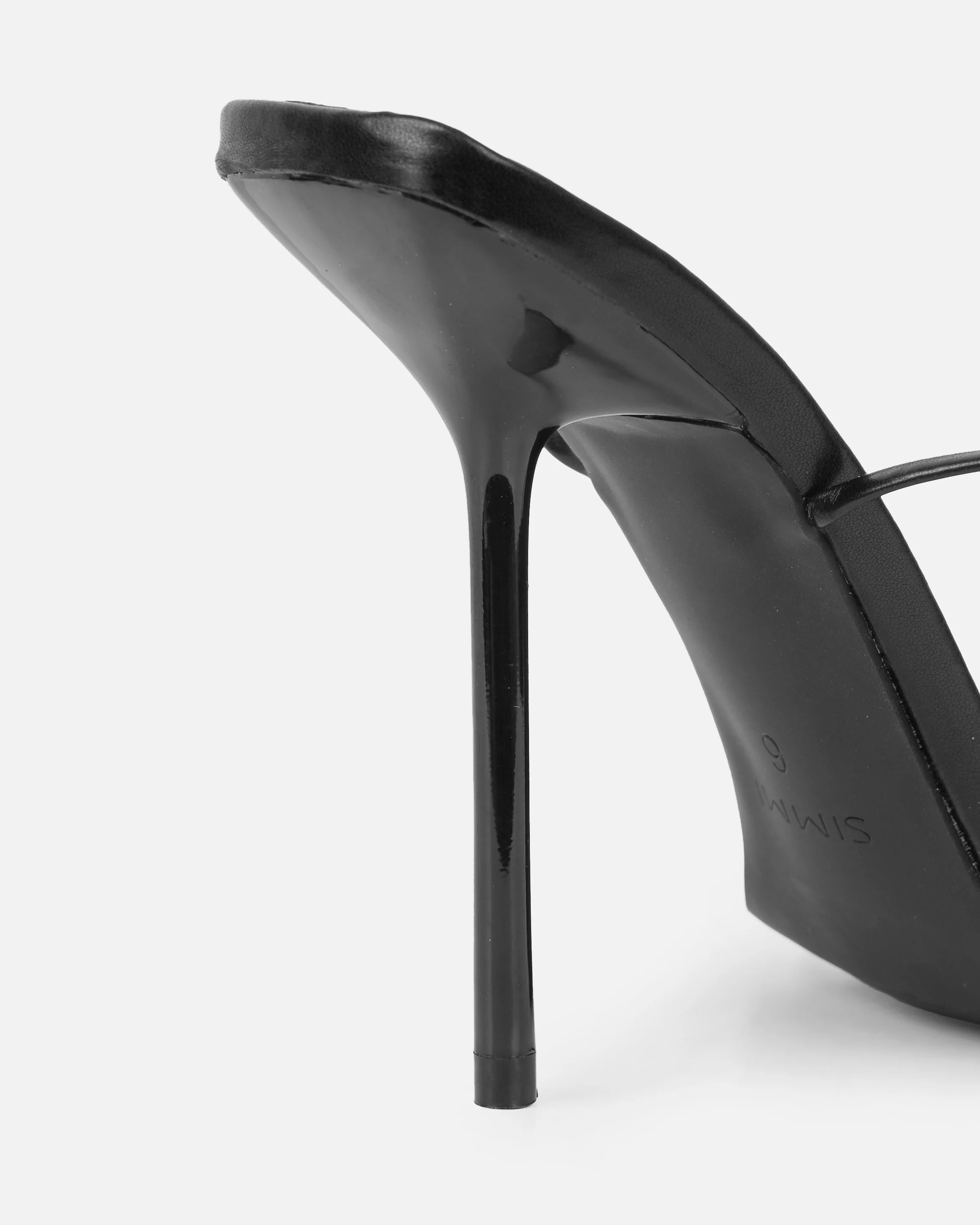 Delilahh Black Tie Up Stiletto Sandals - Image 3