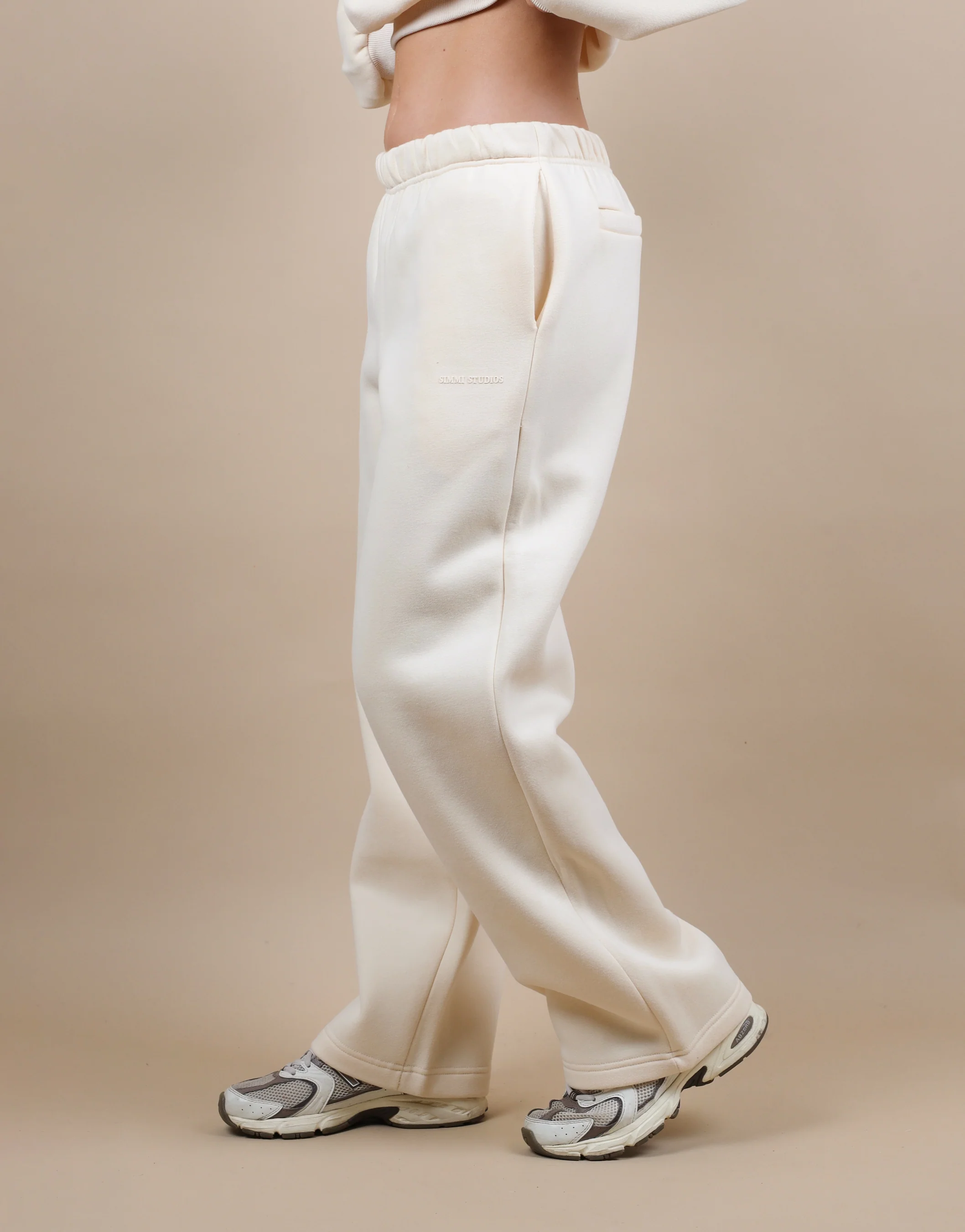 Demi Straight Leg Joggers In Cream - Image 3