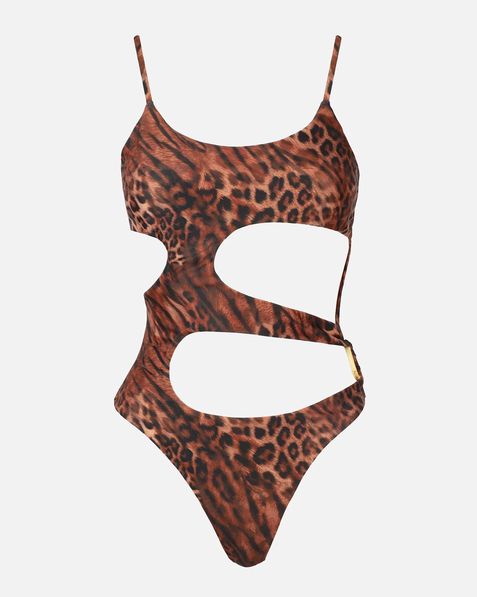 Desara Leopard Cut Out Ring Trim Swimsuit - Image 5