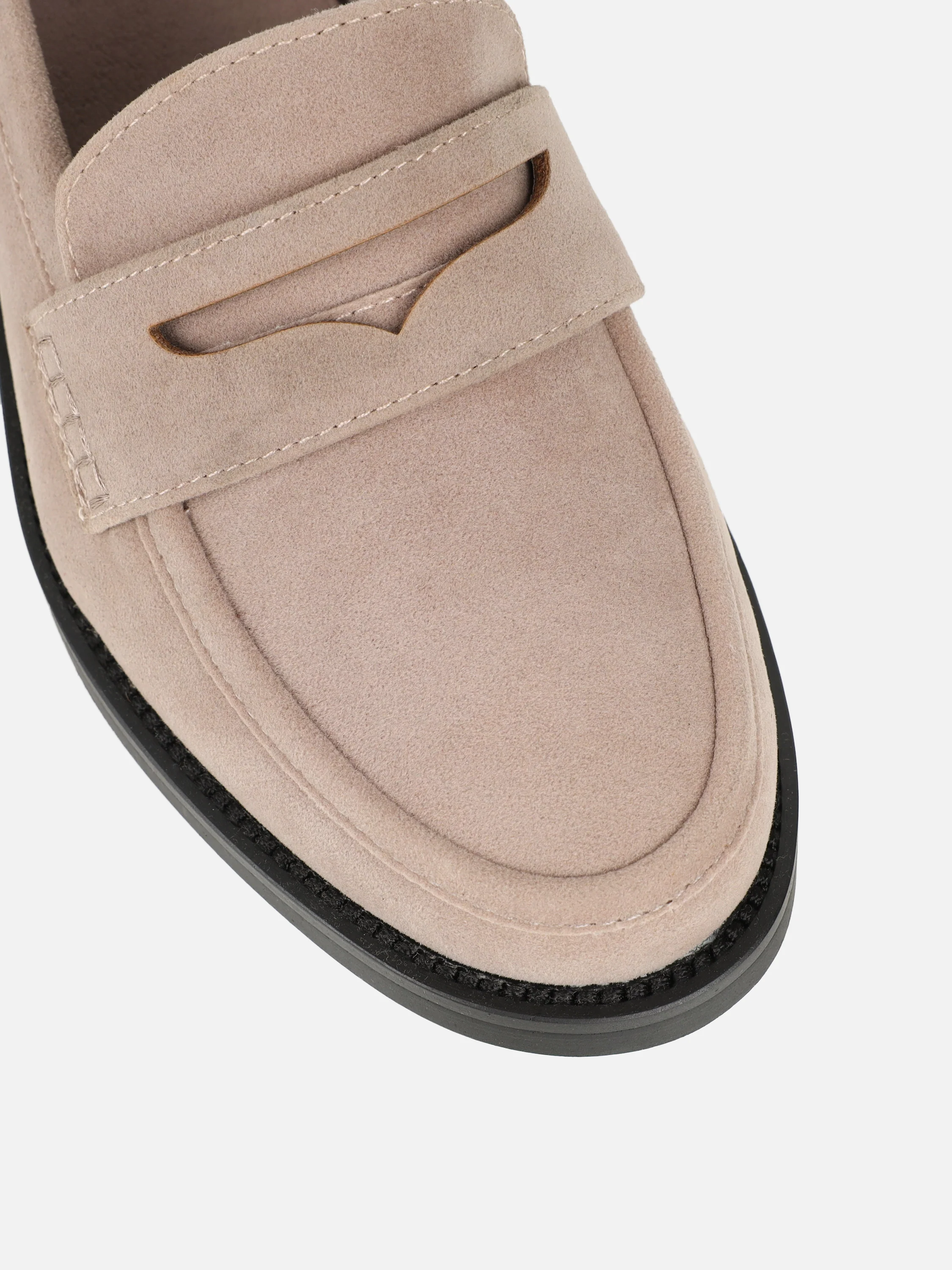 Dime Taupe Suede Penny Loafers - Image 4