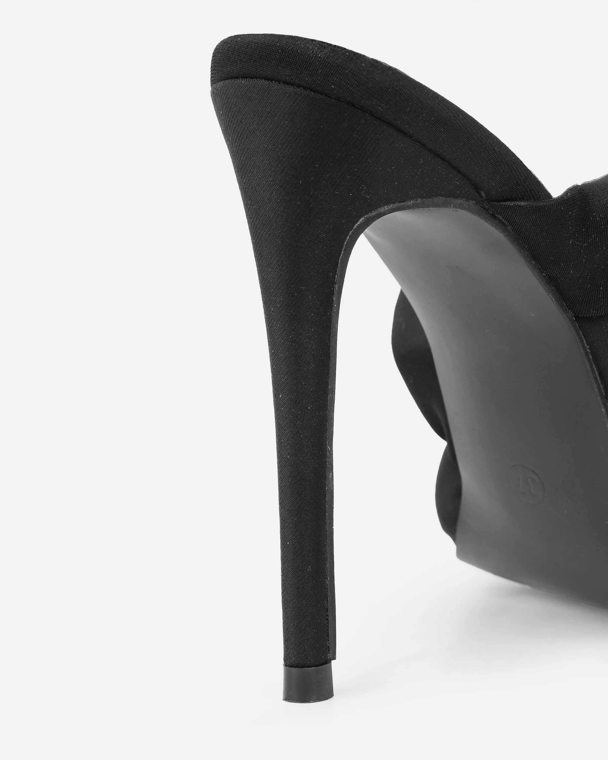 Dio Black Lycra Pointed Toe Heeled Sandals - Image 3