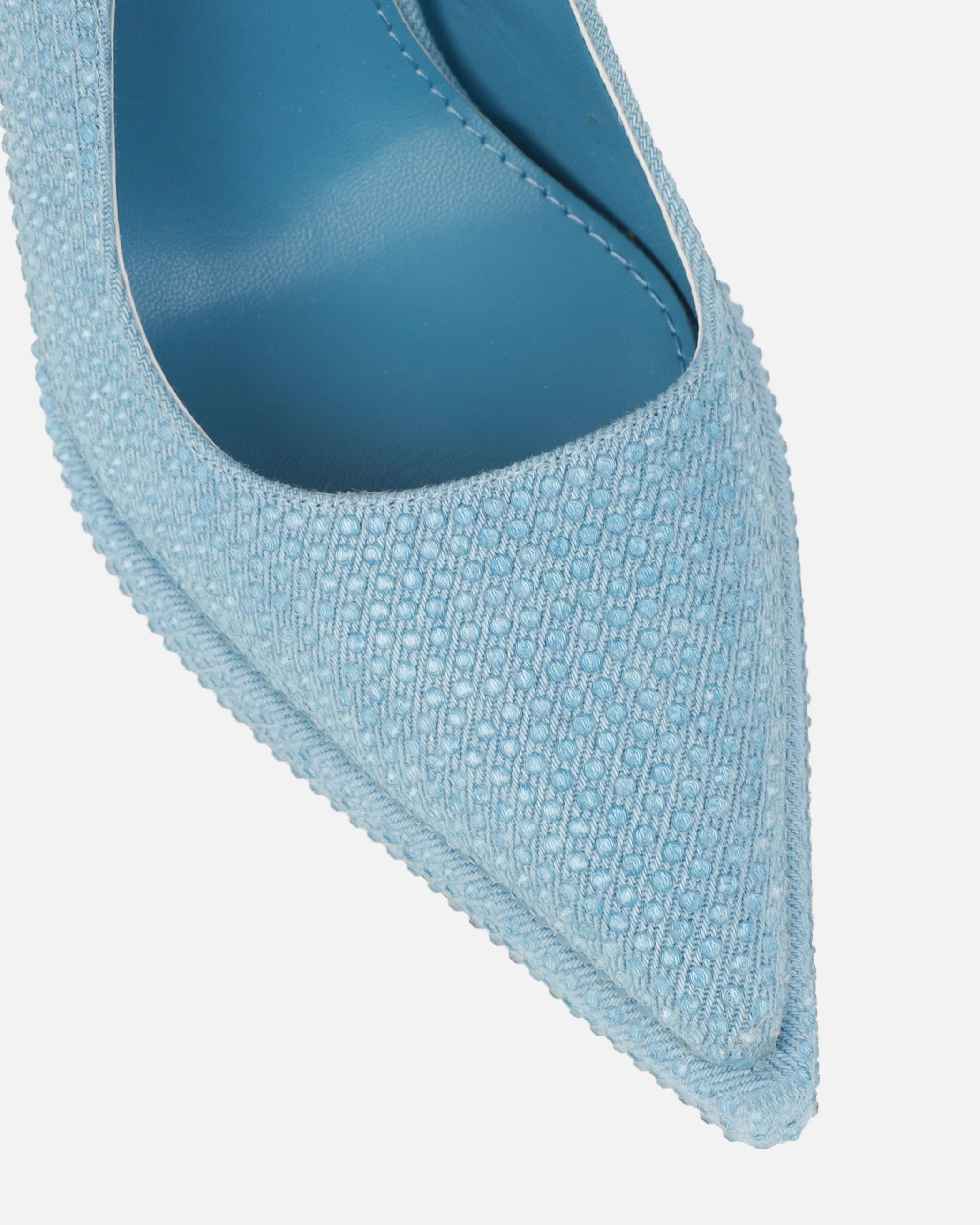 Dixiee Blue Denim Droplet Slingback Court Shoes - Image 4