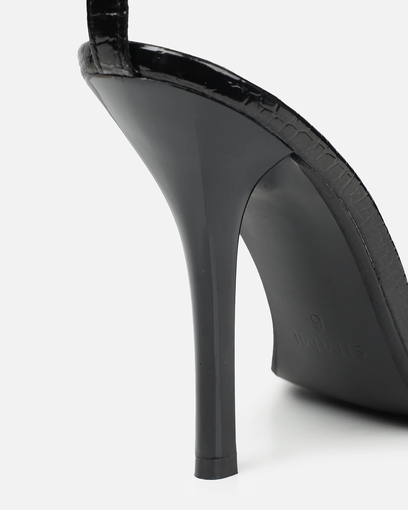 Dosia Black Snake Effect Two Part Sandals - Image 3