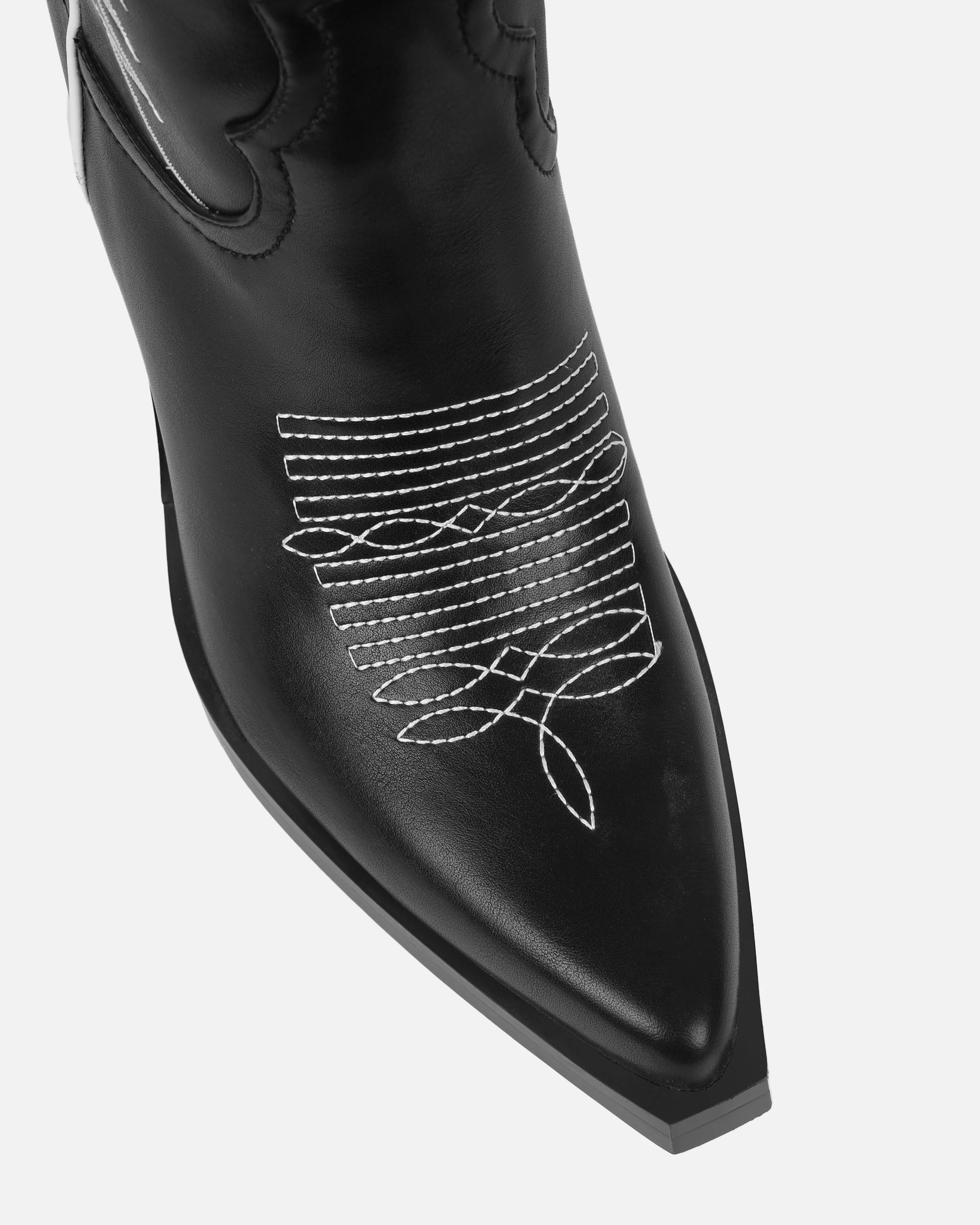 Eagon Black Knee High Western Boots - Image 4