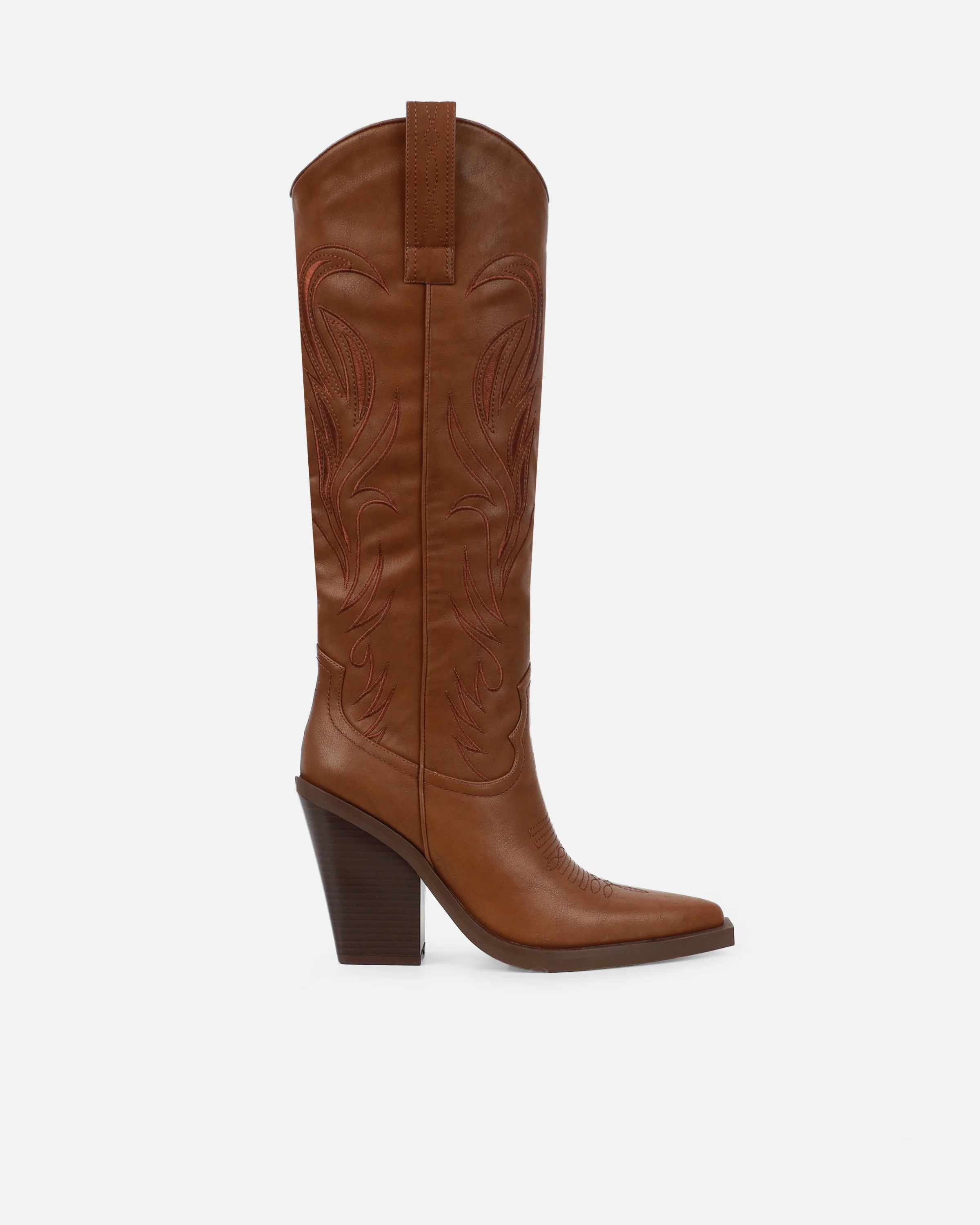 Eagon Tan Knee High Western Boots - Image 2