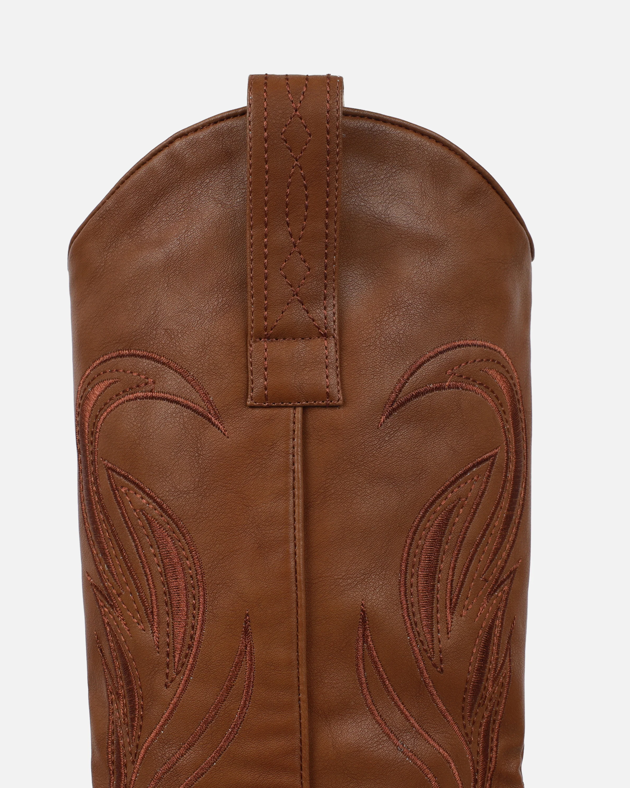 Eagon Tan Knee High Western Boots - Image 3